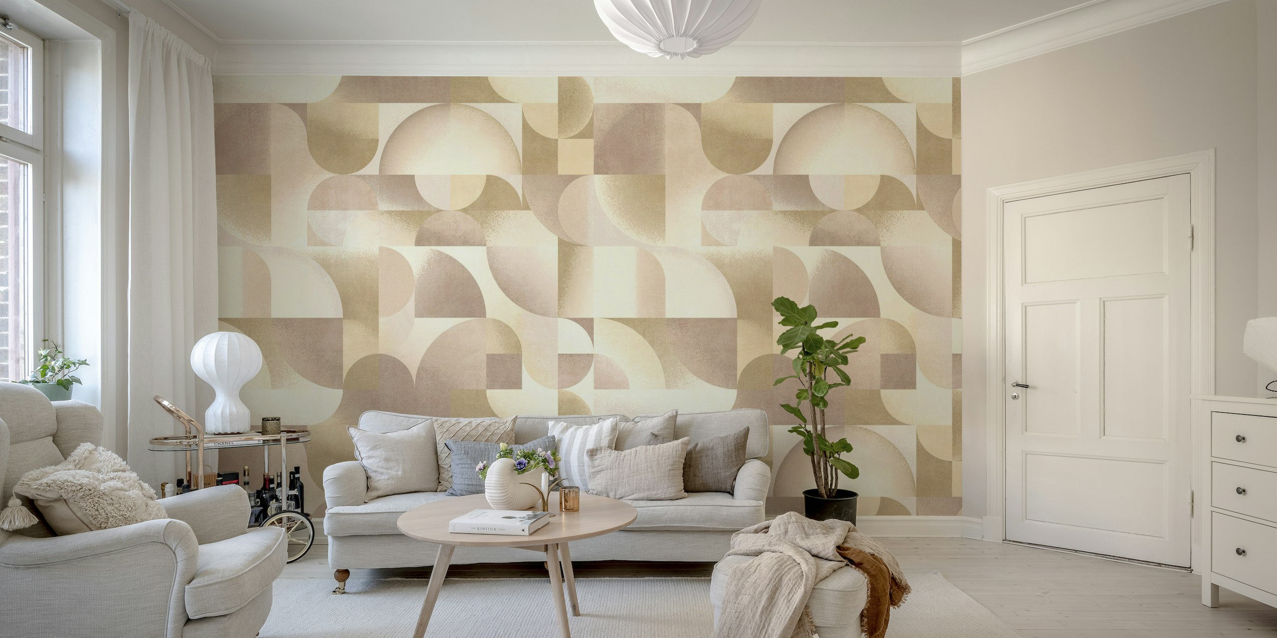 Geo Bauhaus in light neutrals wallpaper