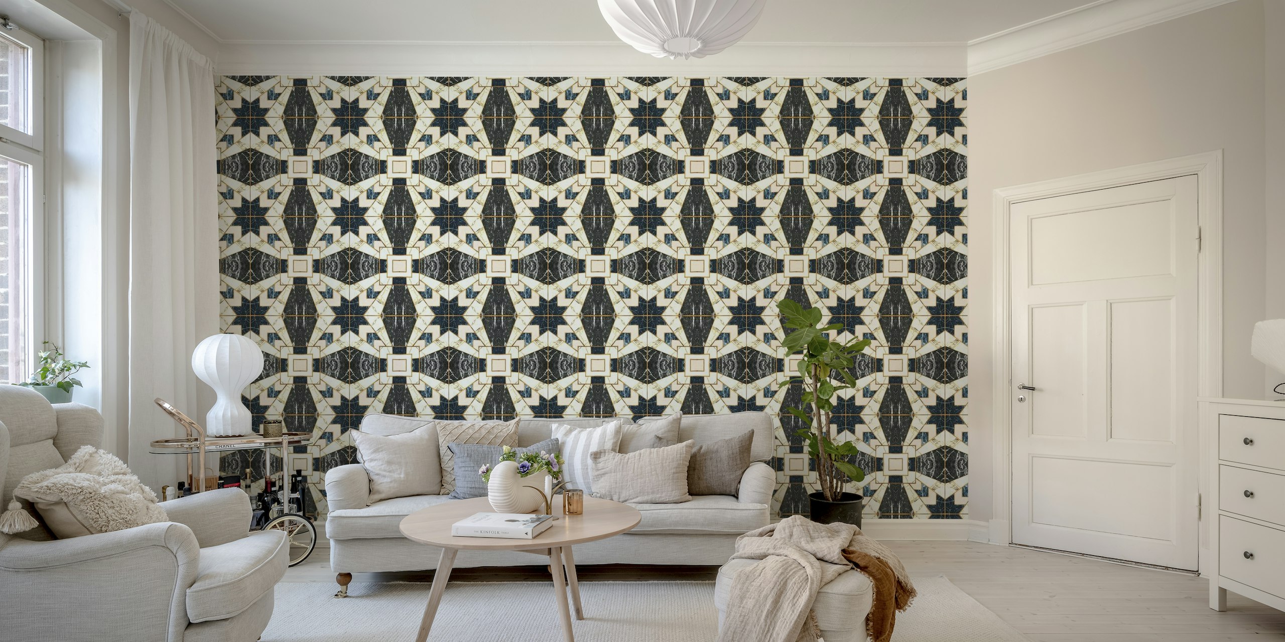 Mosaic_pattern_geometric_marbled_II_W papiers peint