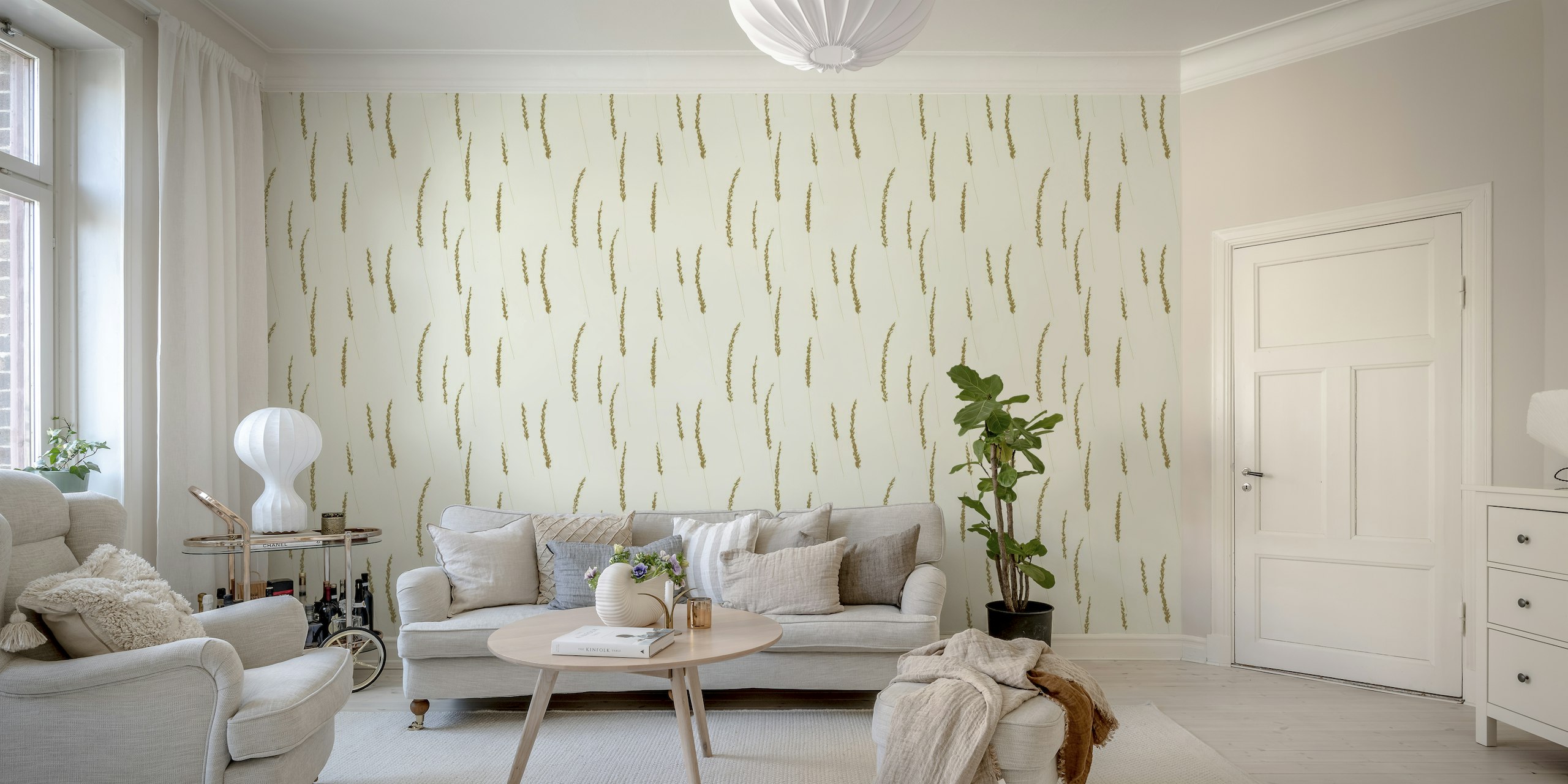 Grass ocher wallpaper