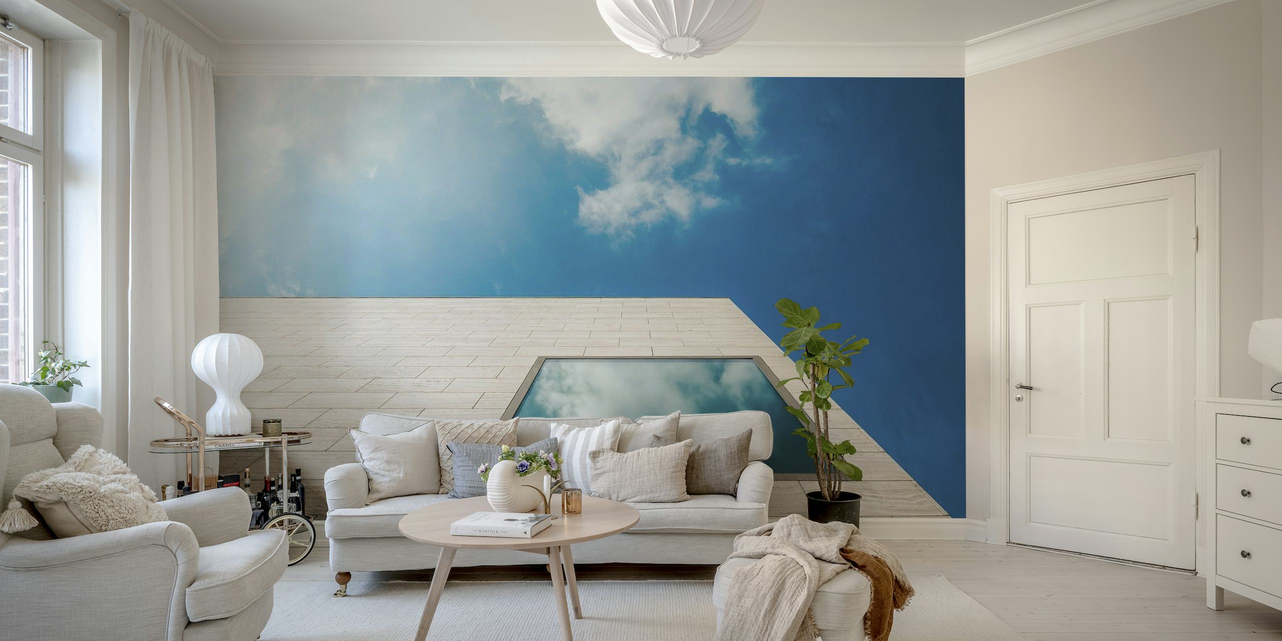 Blue with clouds papel de parede