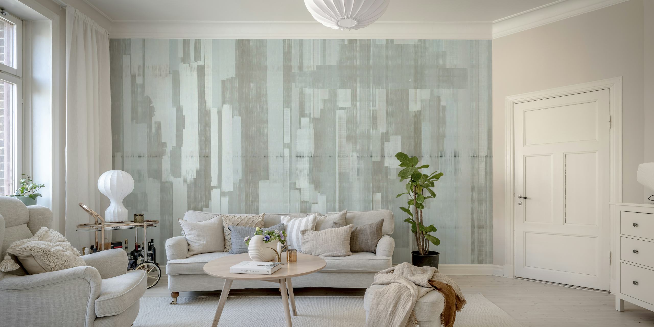 Mural de parede abstrato com textura suave e clara com tons suaves e linhas borradas