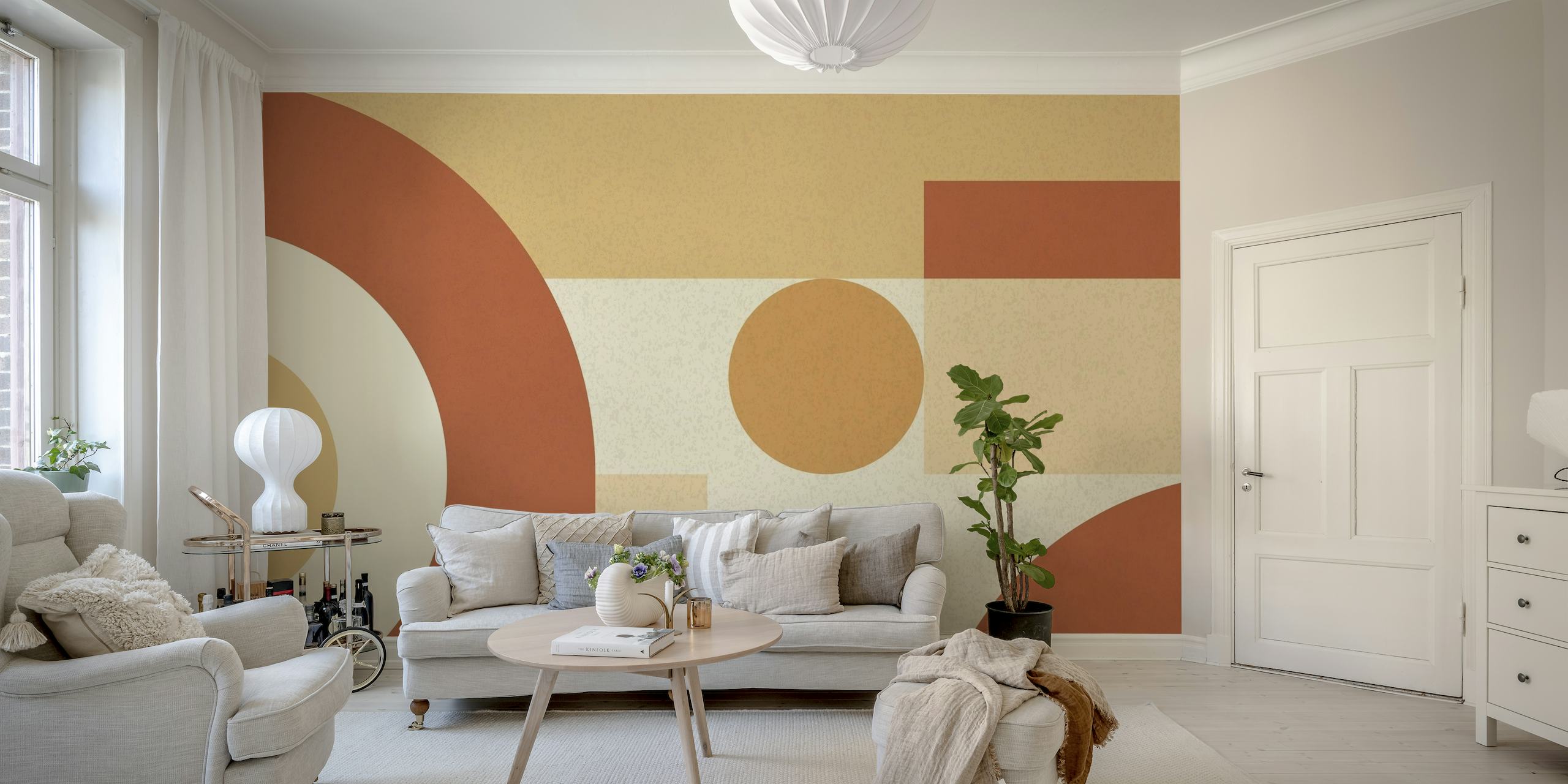 Mid Century Striped Geometry wallpaper