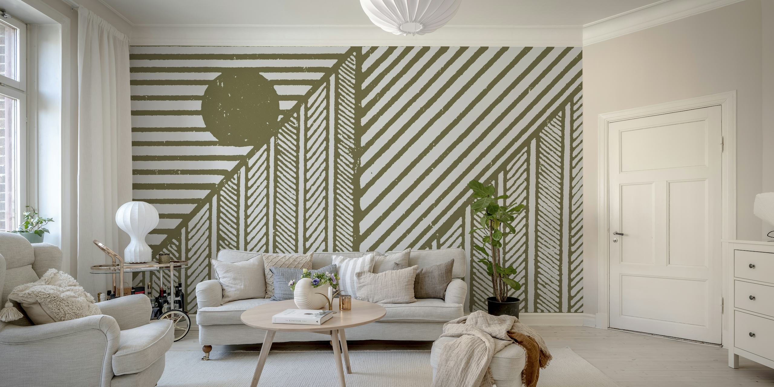 Green Modernist behang