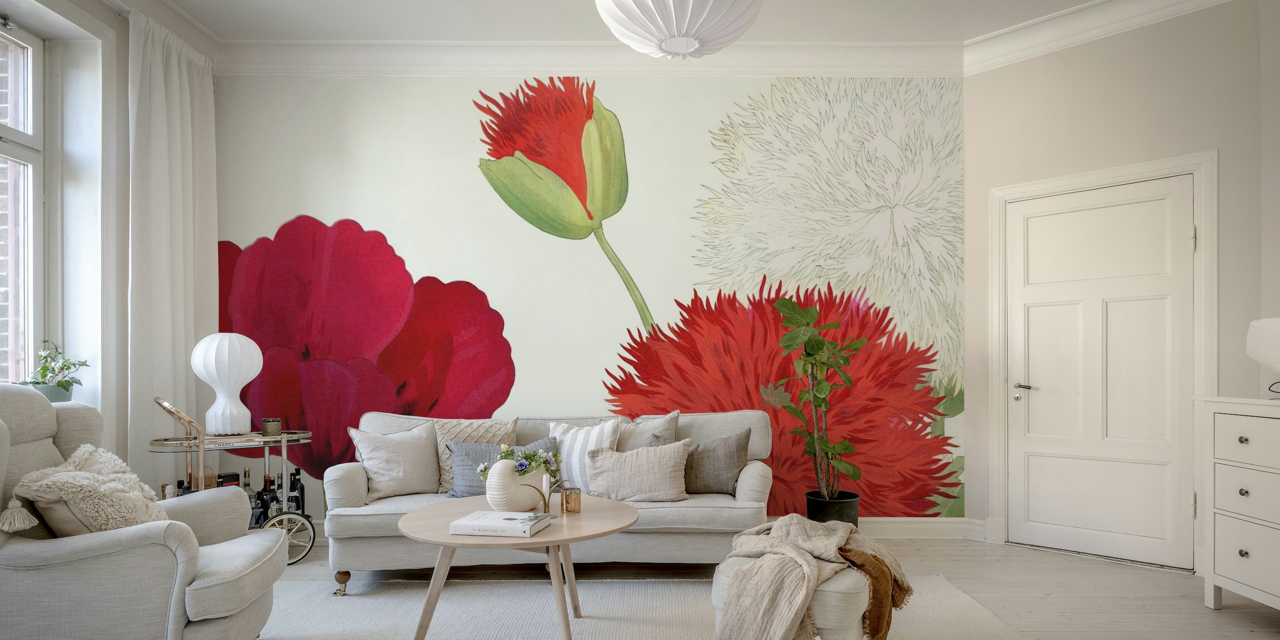 Japan Dhalia Floral papel de parede