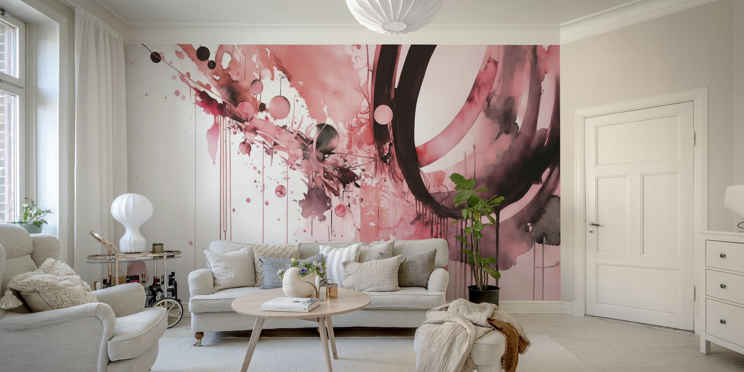 Art Explosion Coral Pink wallpaper