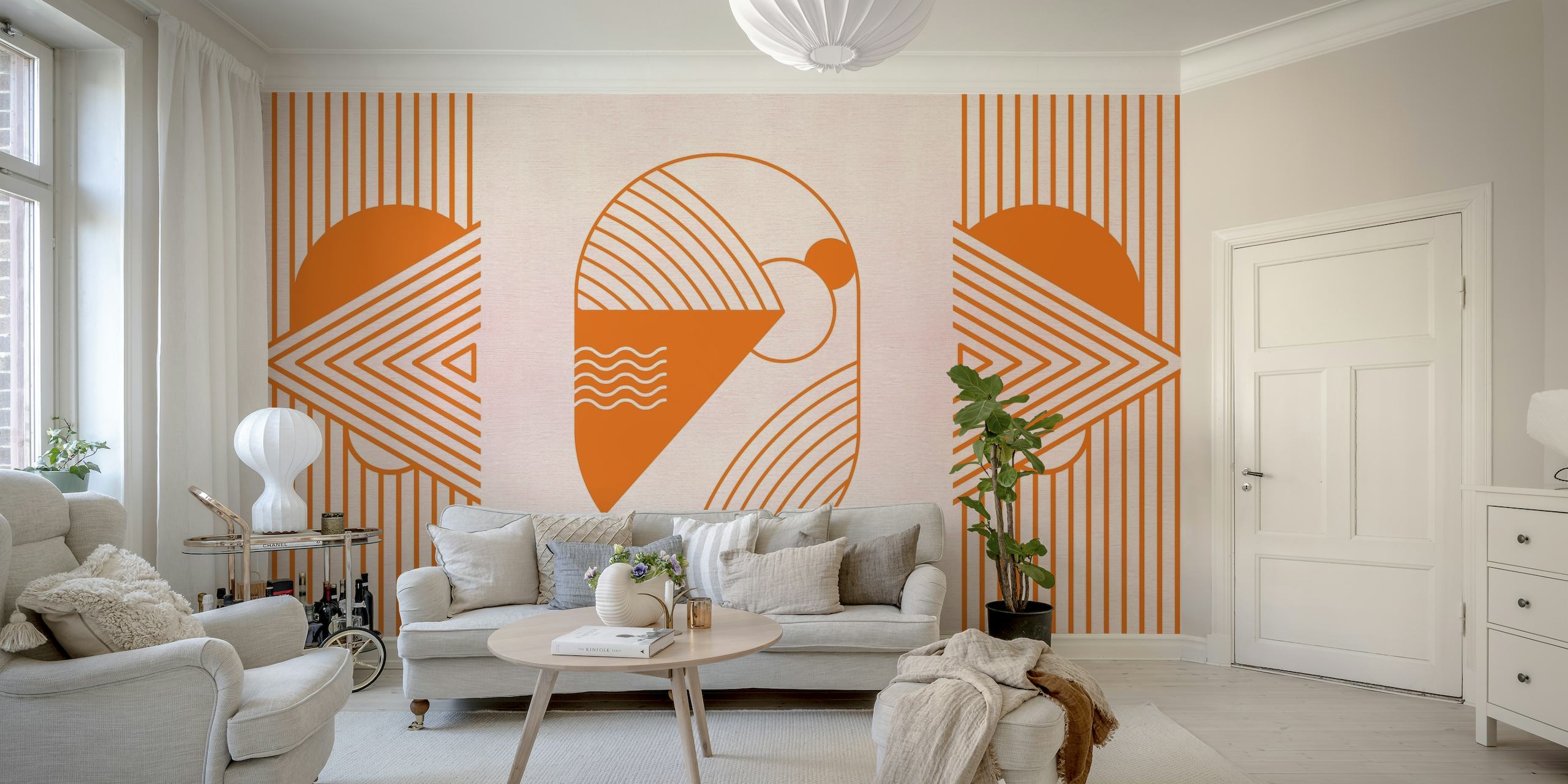 60s Cosmic Dream Explorer Orange wallpaper