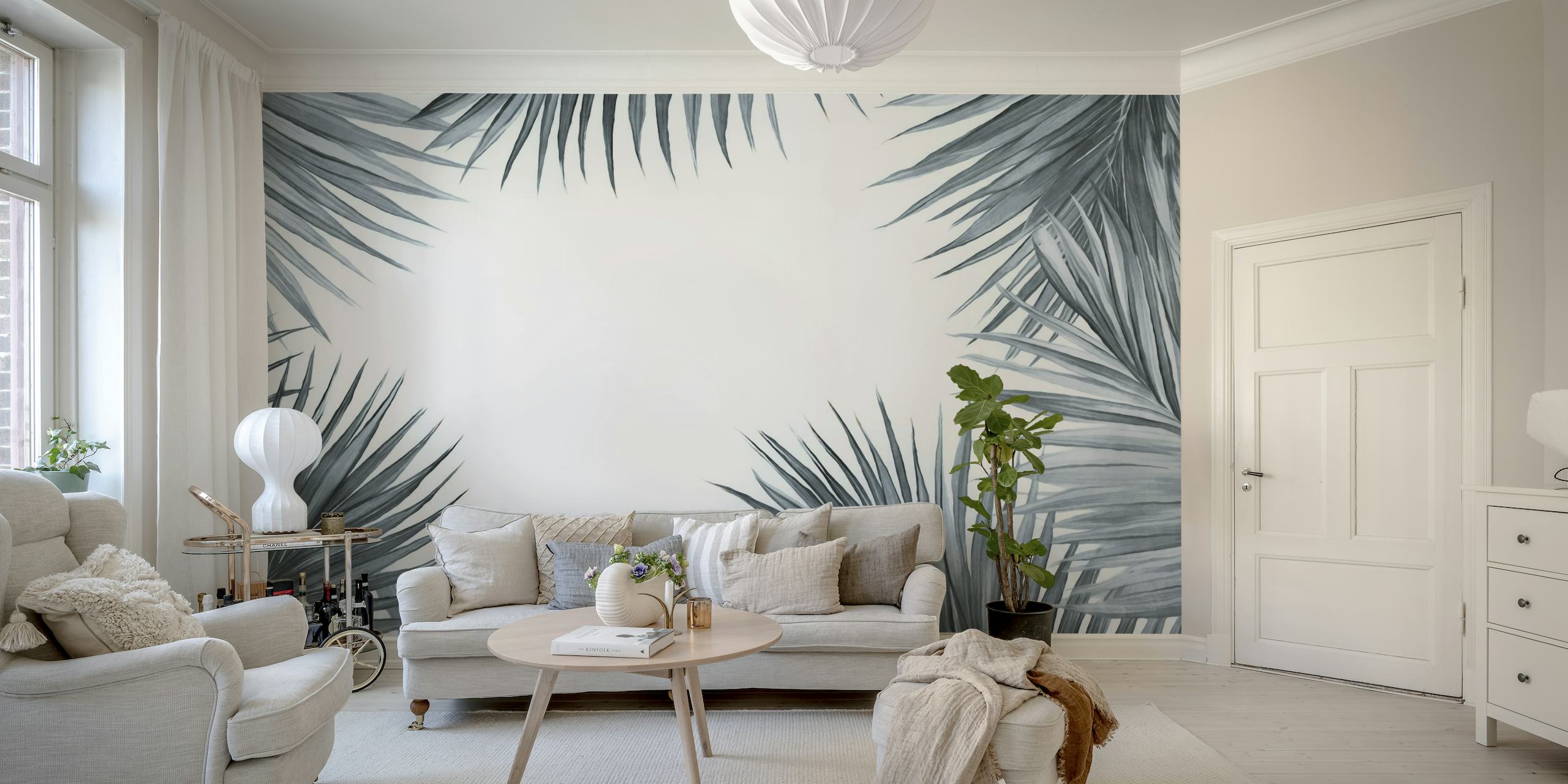 Tropical Oasis Frame Grey papiers peint