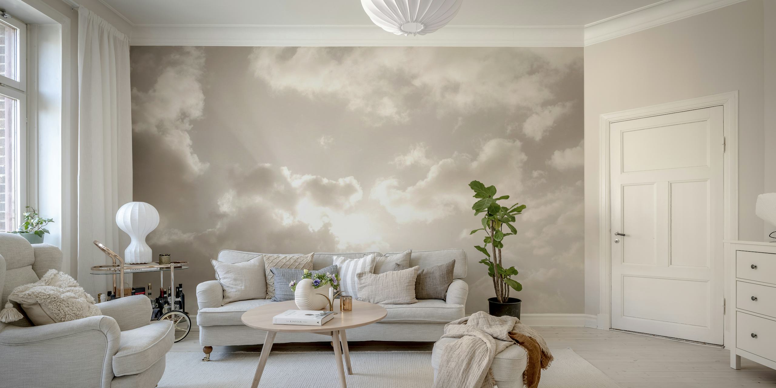 Soft Beige Clouds 3 Wallpaper - Buy Unique Wallpapers Online | Happywall