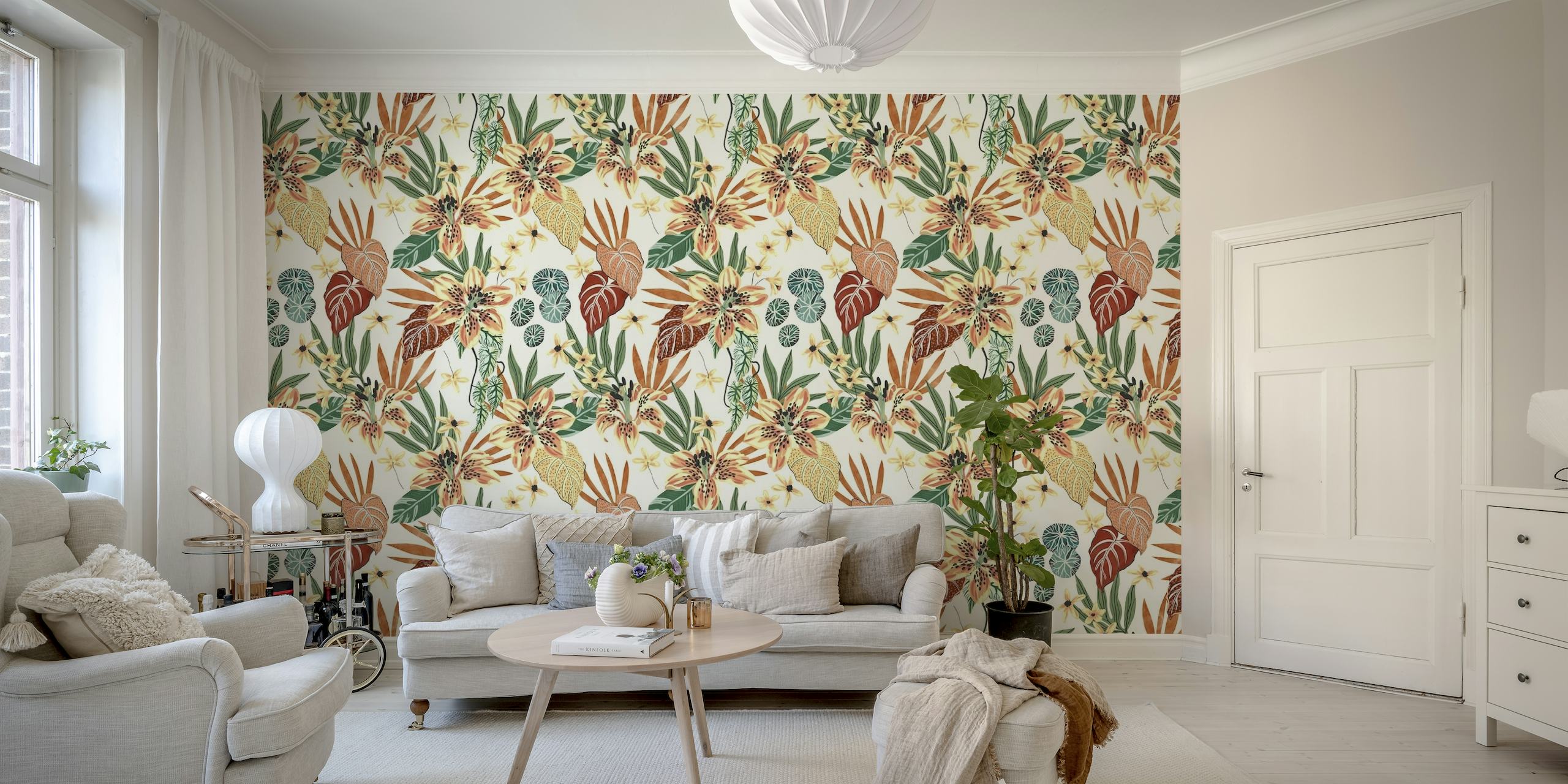 Nice tropical floral jungle 02B papel de parede