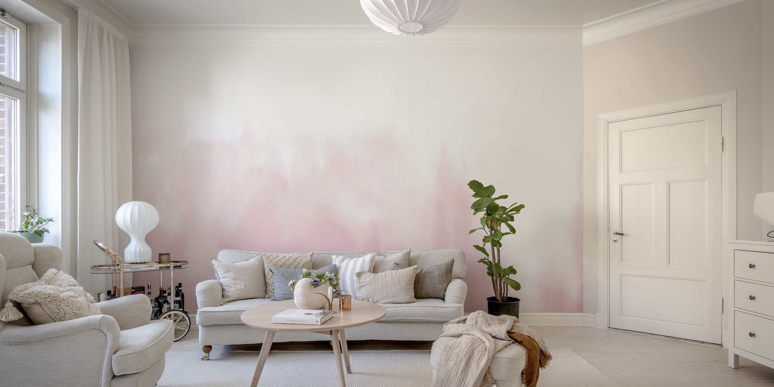 Pink watercolor Gradient Wallpaper tapet