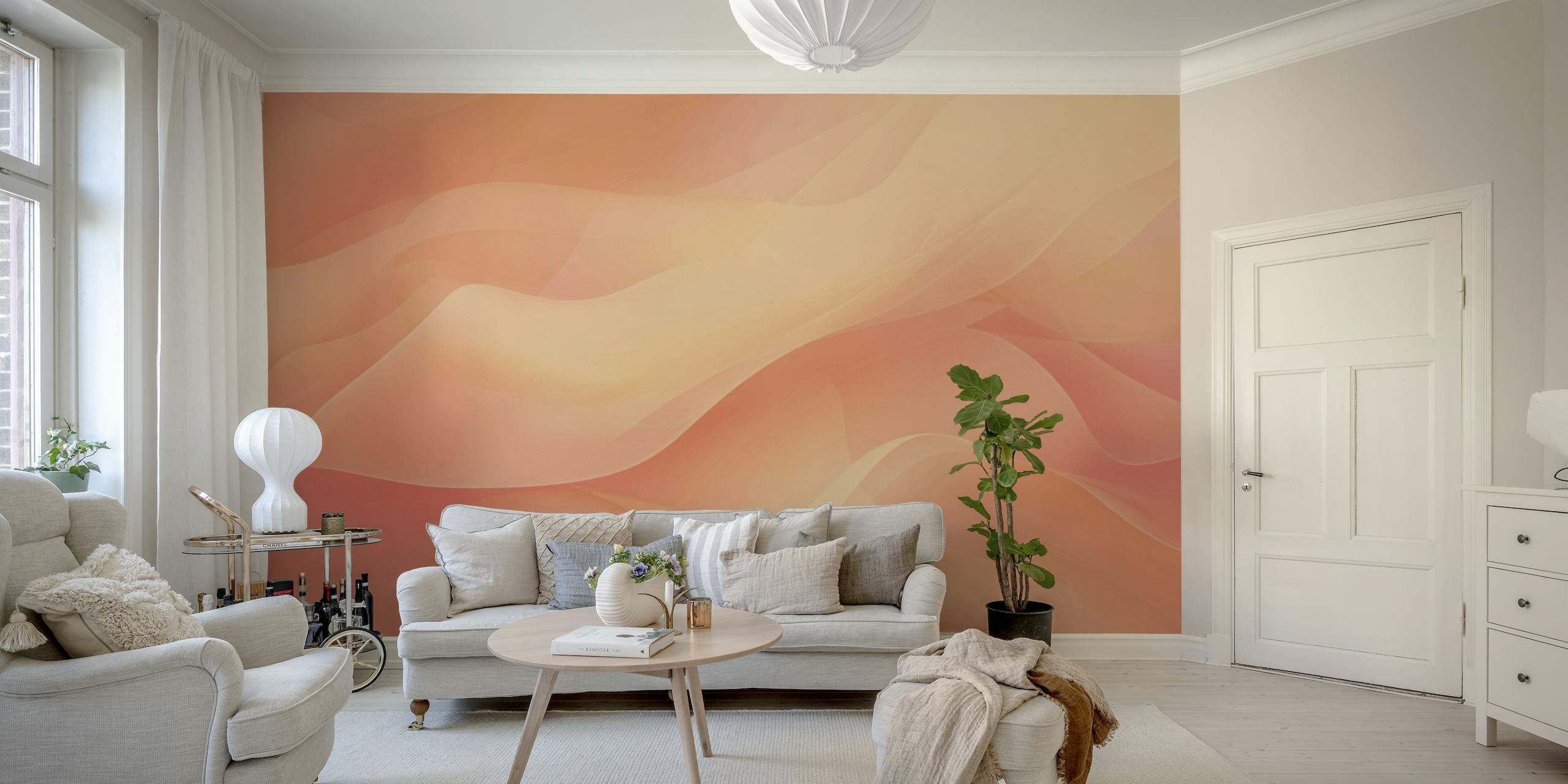 Peach Fuzz Ethereal Calm Abstract papel de parede