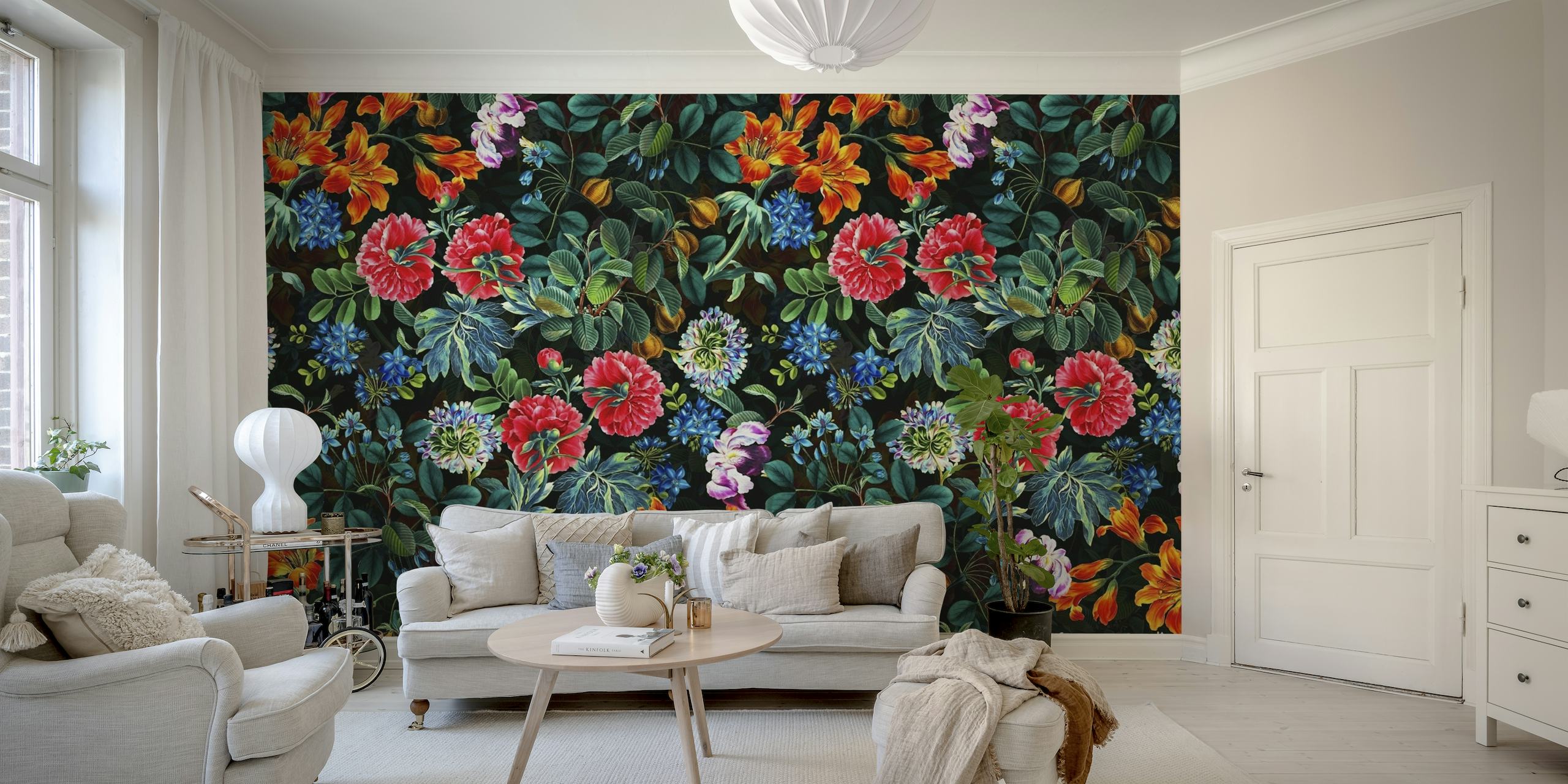 Chintzy Florals II - Night wallpaper