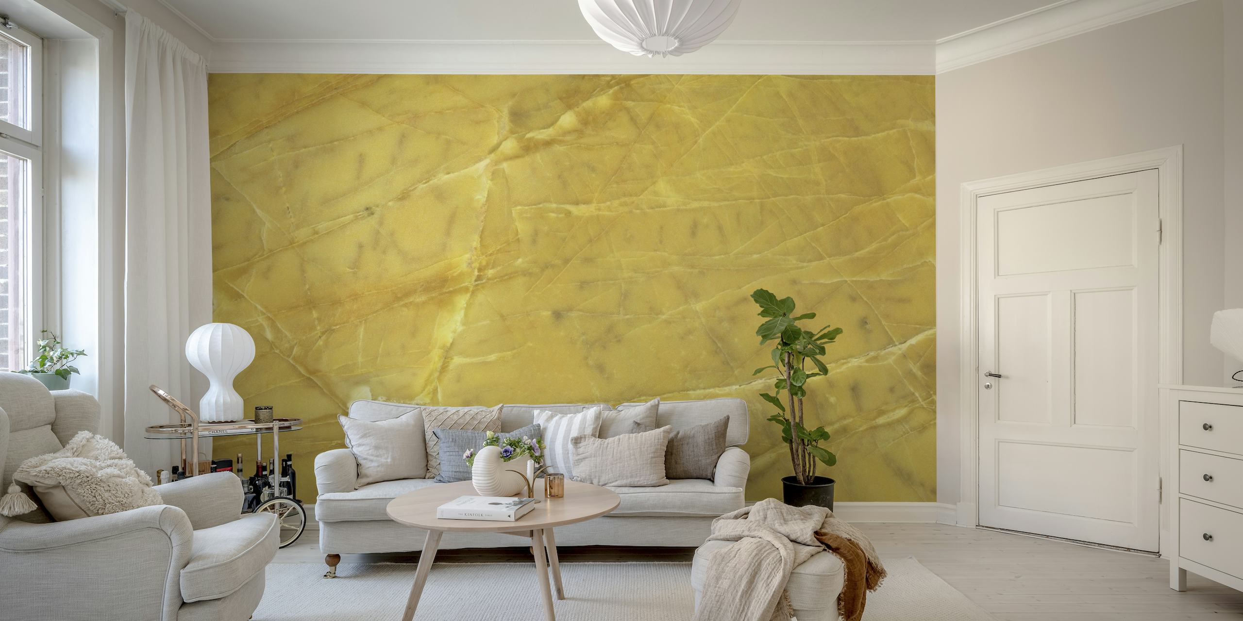 Gold Yellow Natural Stone Textures carta da parati