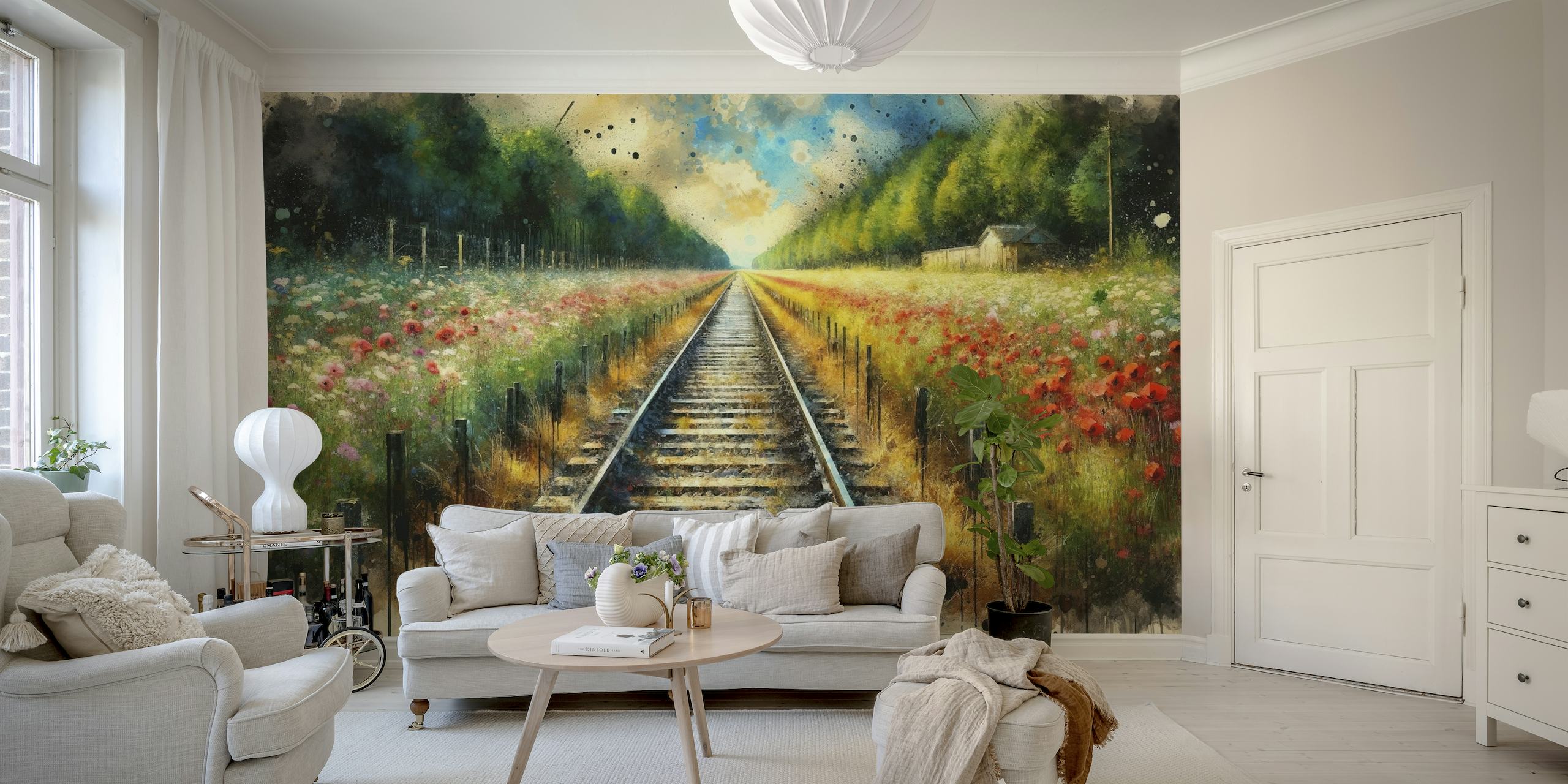 Train Track Countryside wallpaper