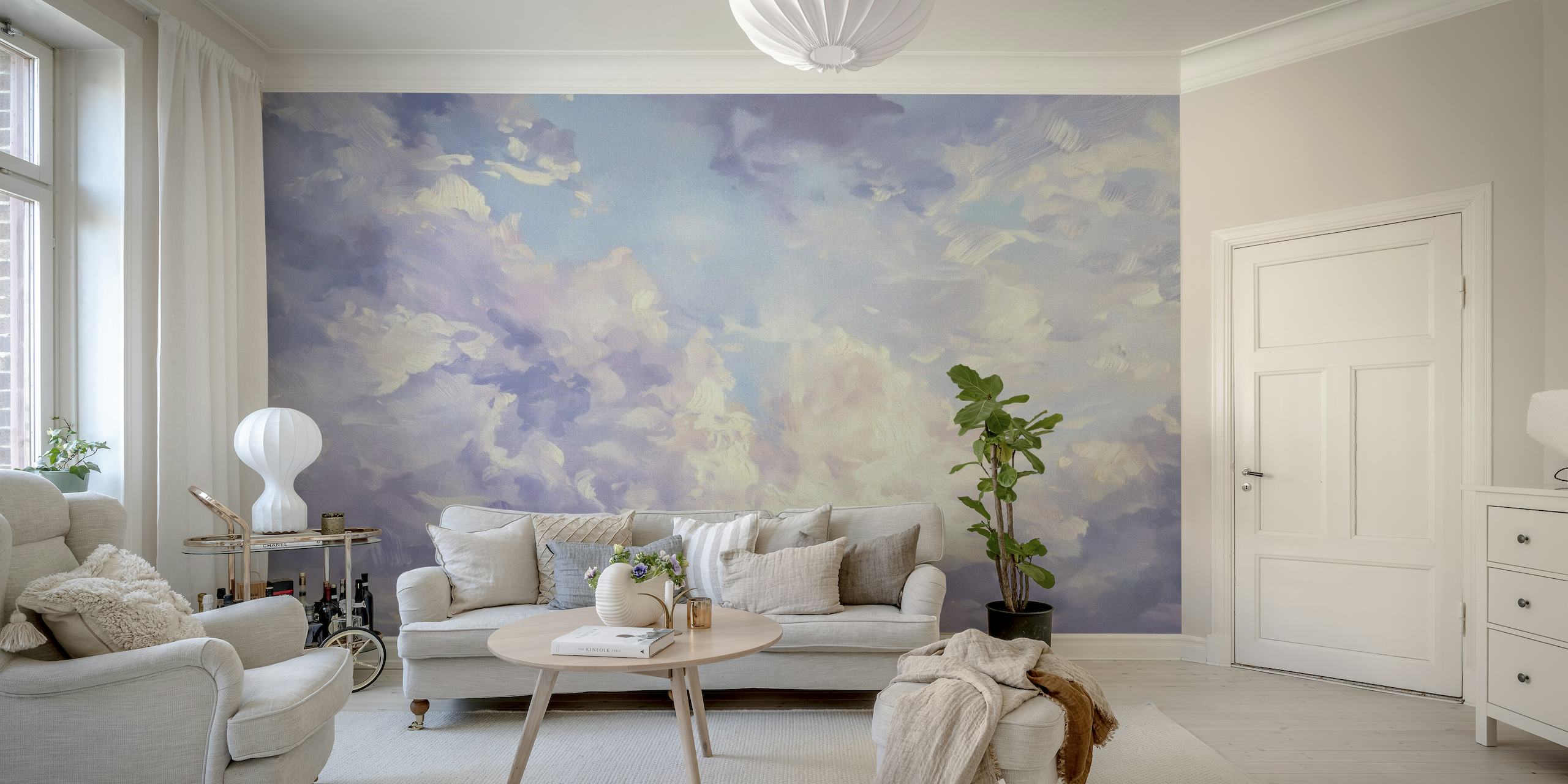Lavander Dream Sky Watercolor papel de parede