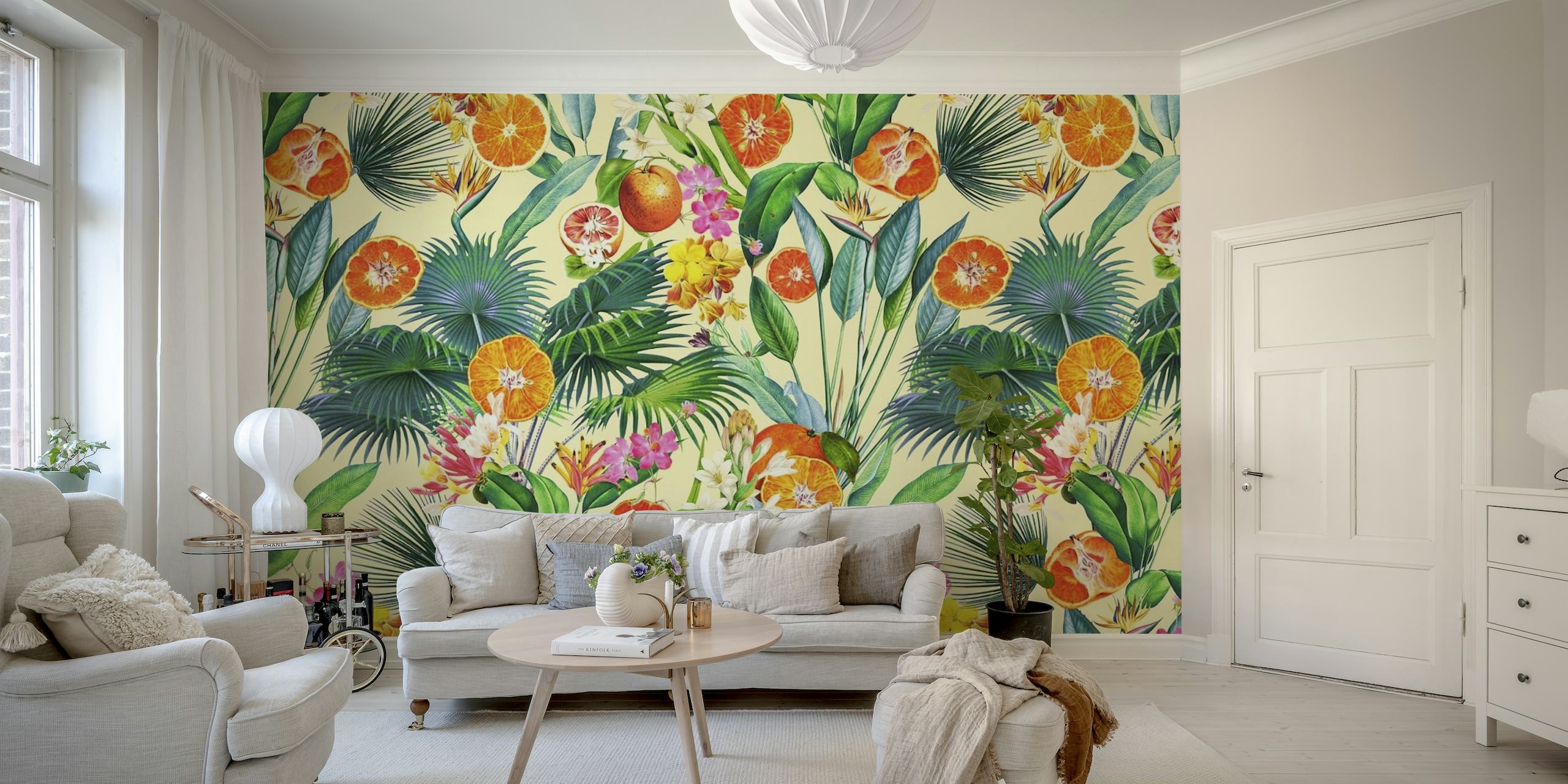 Tropical Orange Garden II wallpaper