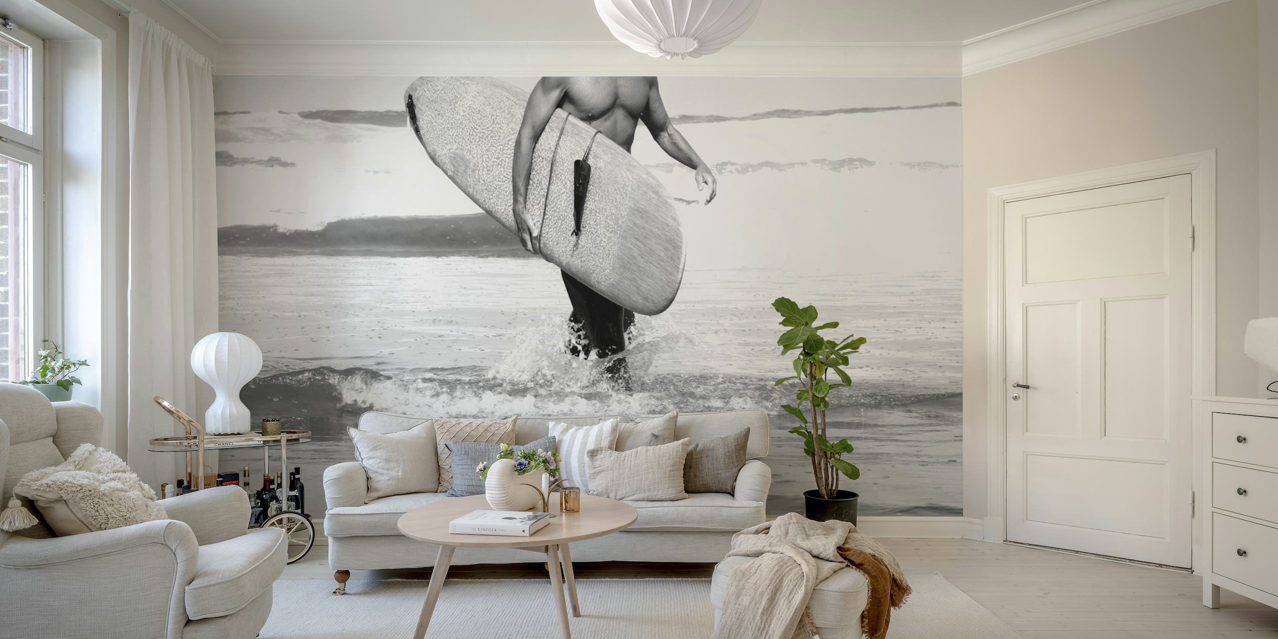 Surfer Black White Vibes 1 wallpaper