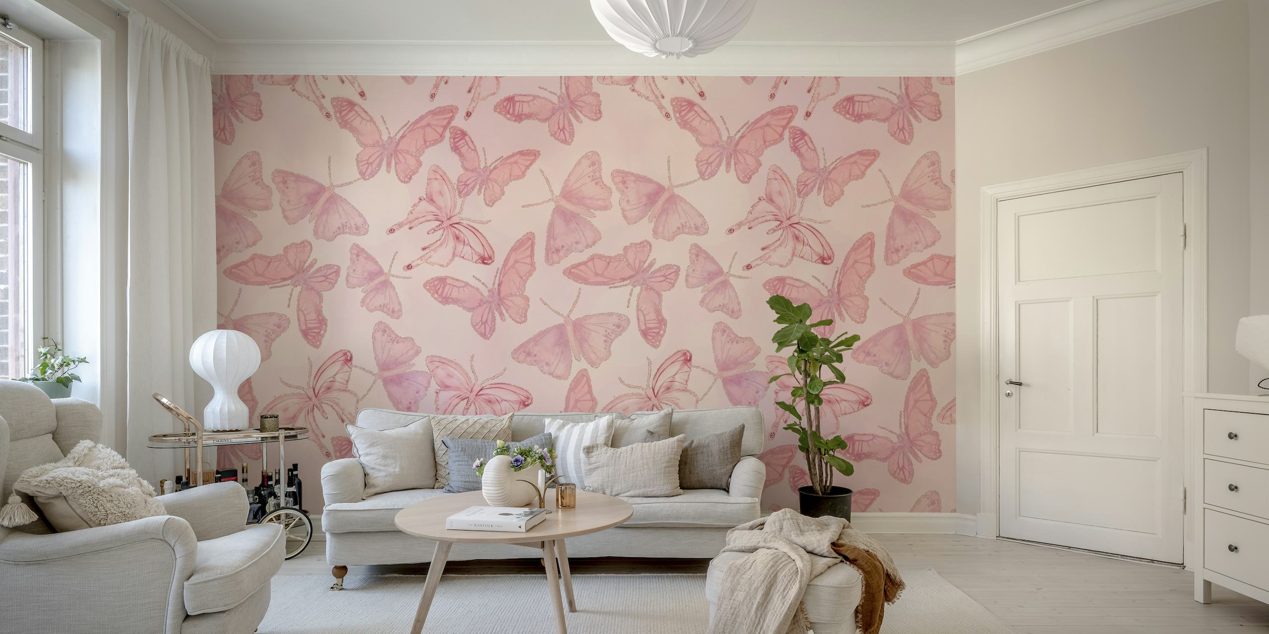 Romantic Pastel Butterflies wallpaper