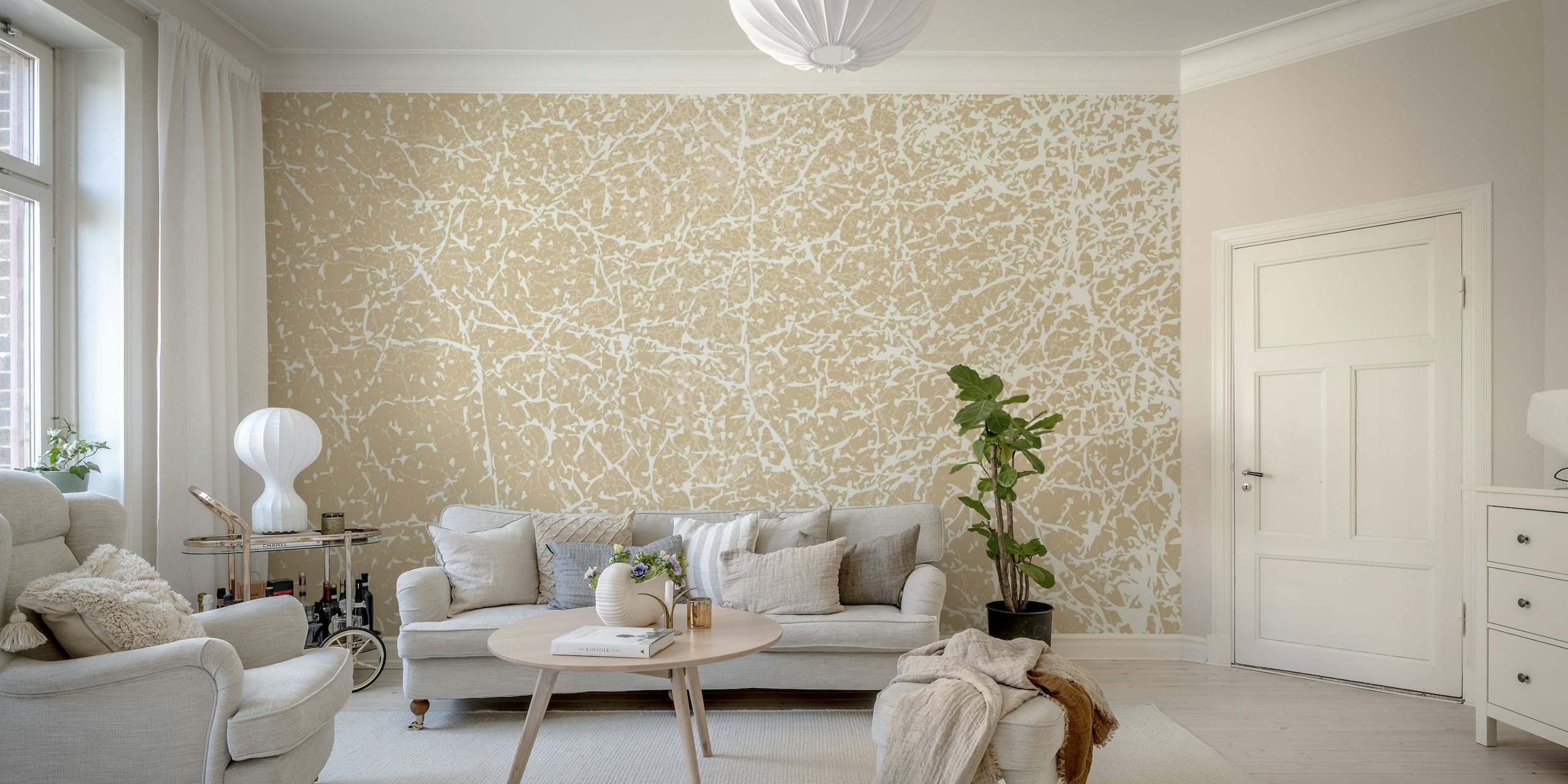 Leather Cream Beige wallpaper
