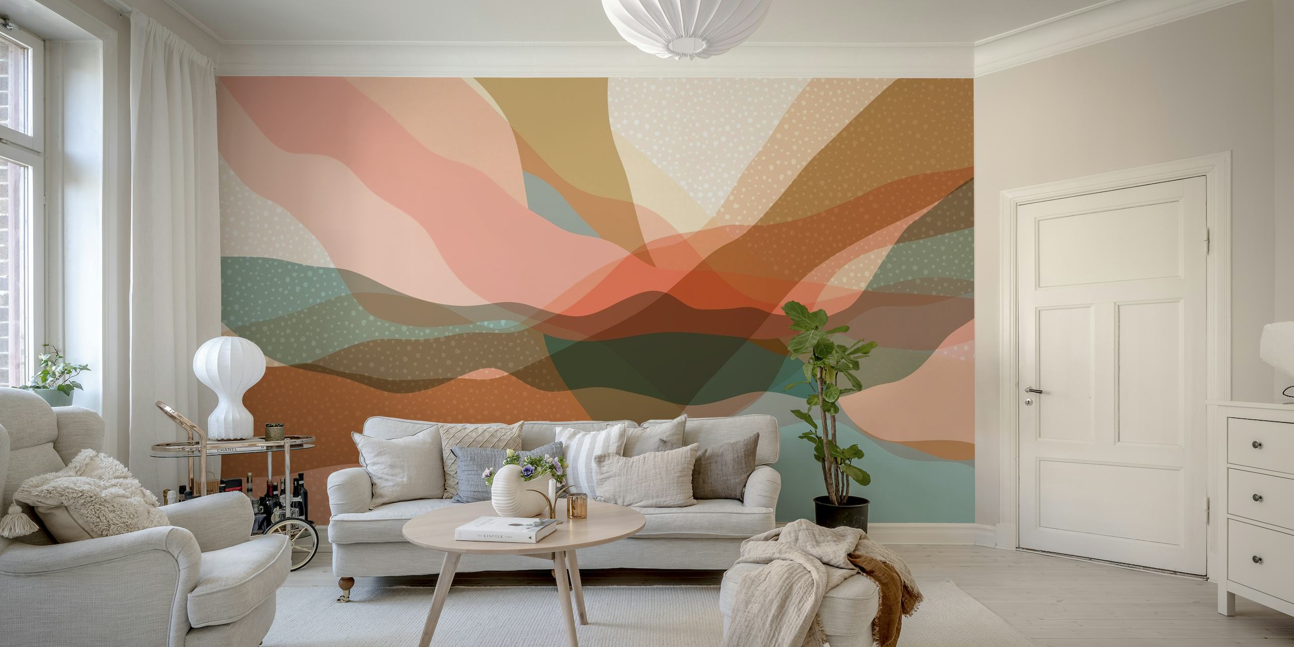 Modern colorful waves 47 papel de parede