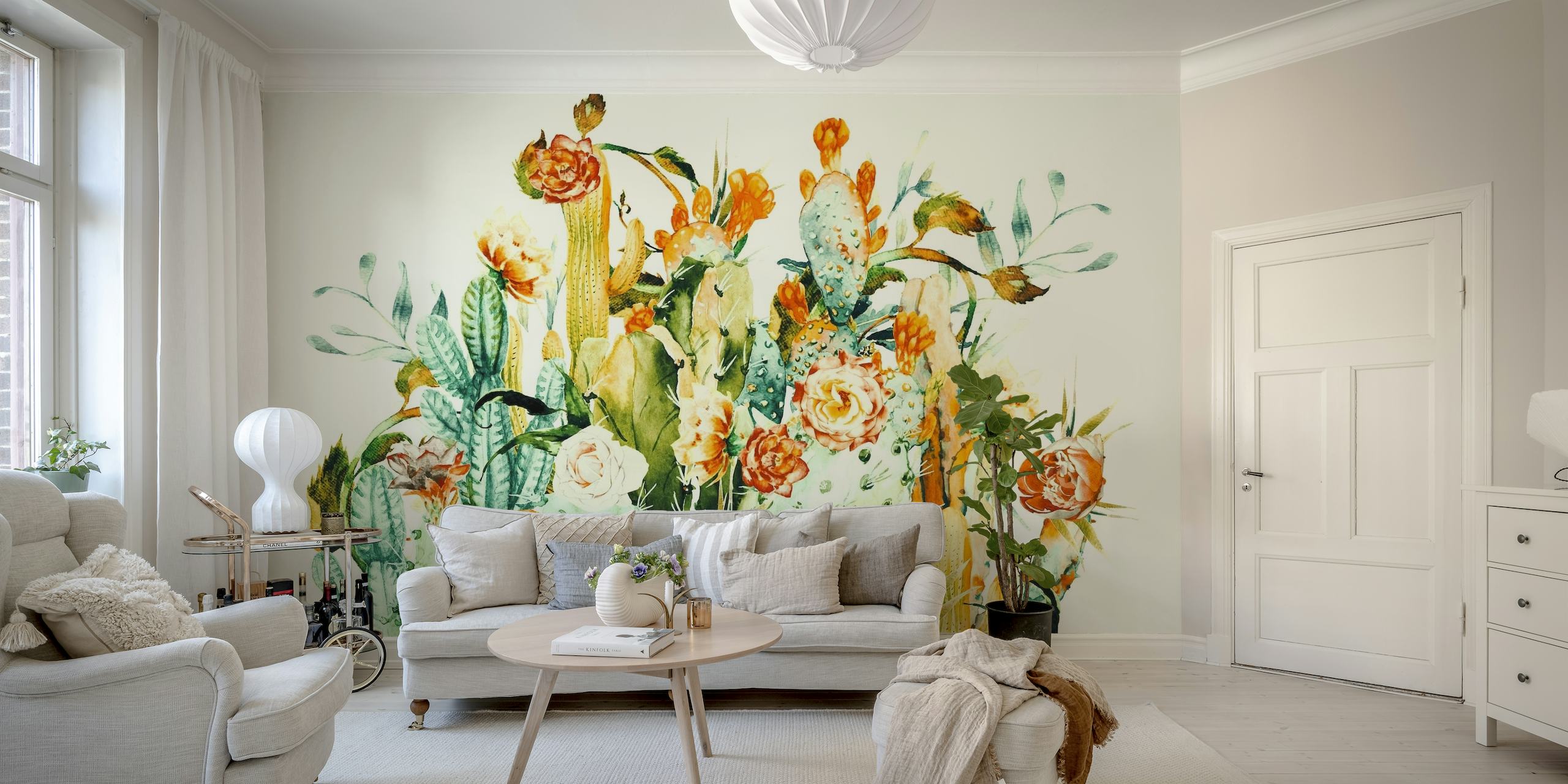Blooming in the cactus wallpaper