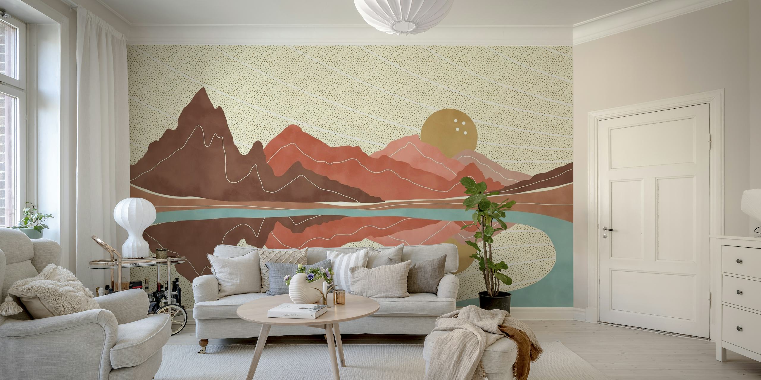 Simple lagoon landscape wallpaper