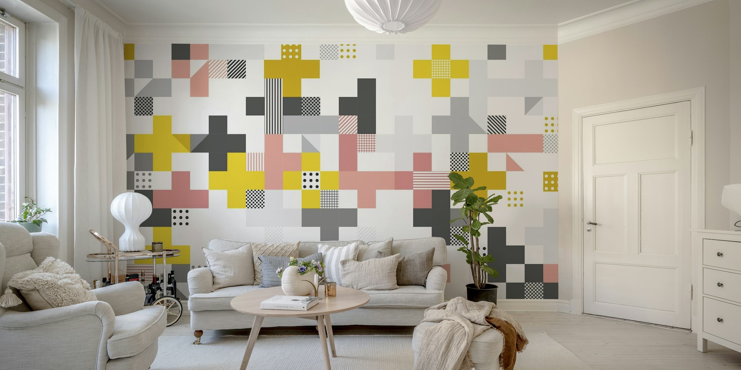 Scandinavian squares wallpaper