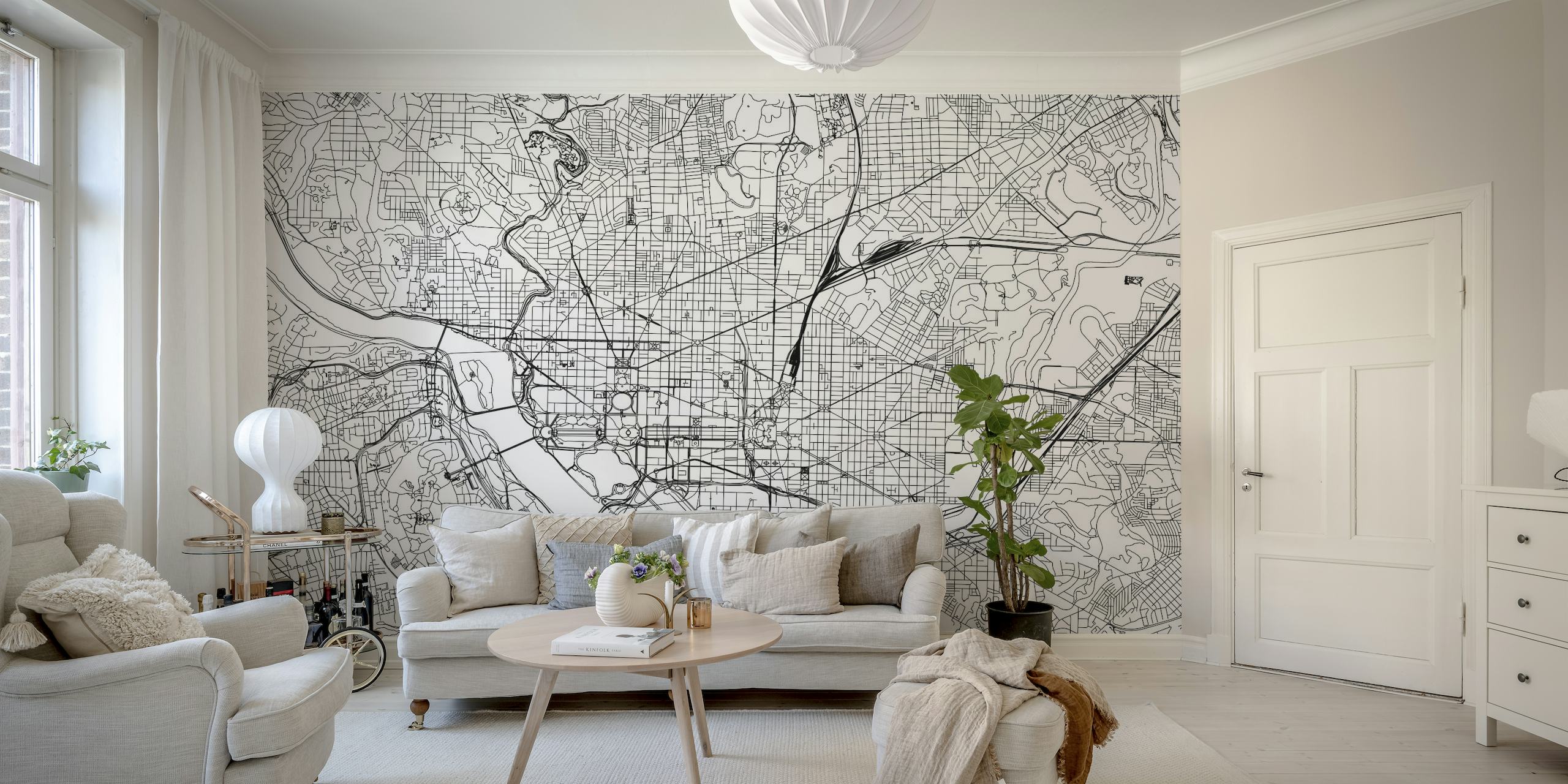 Iconic Washington DC map featured in Happywall wallpaper design