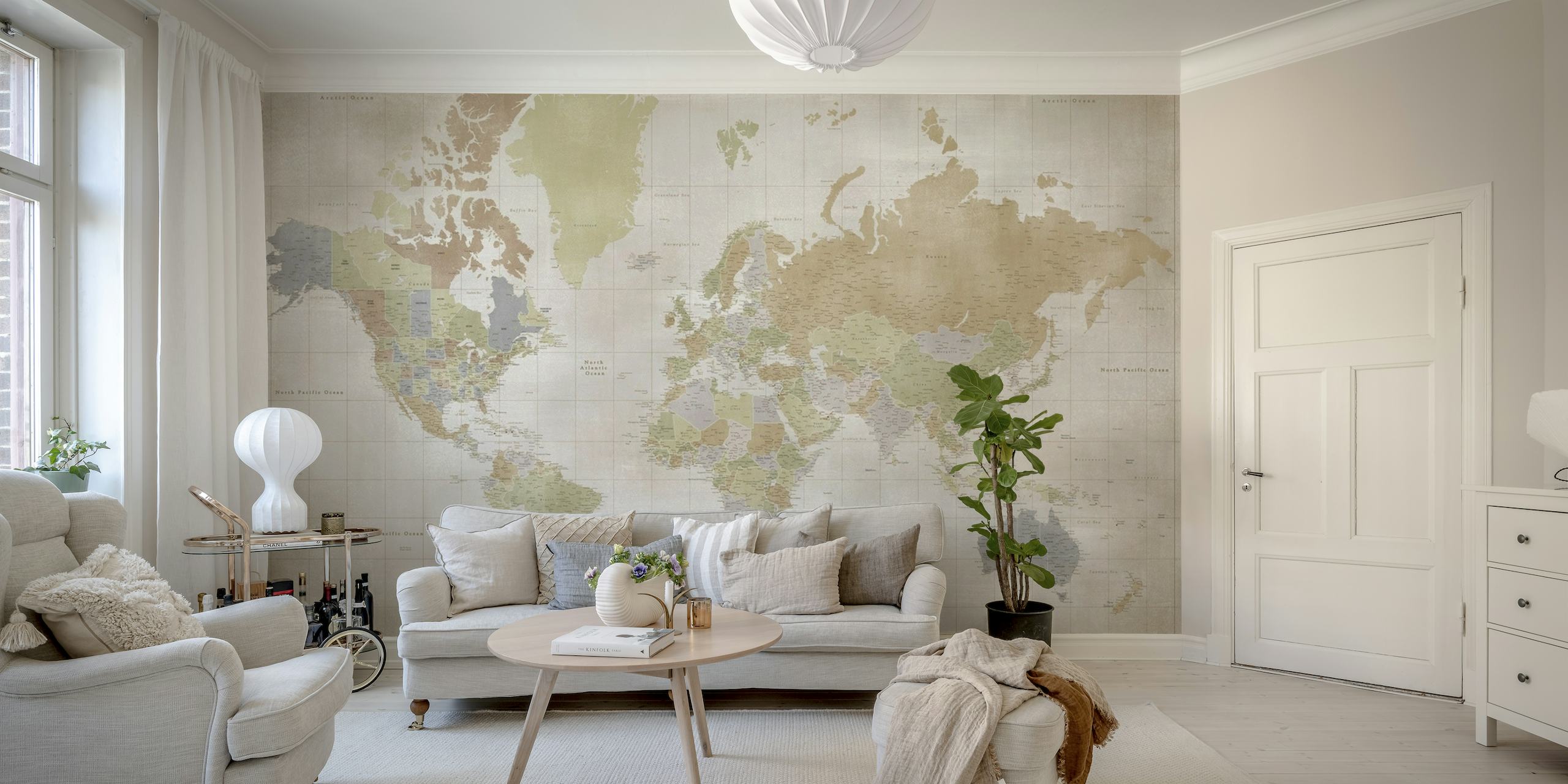 High detail world map Michelle tapete