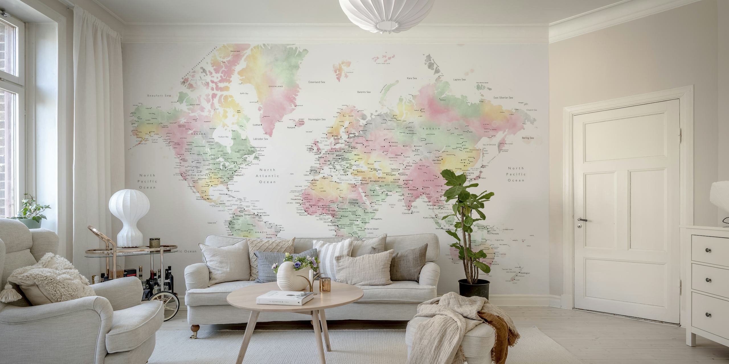 World map cities Anjah wallpaper