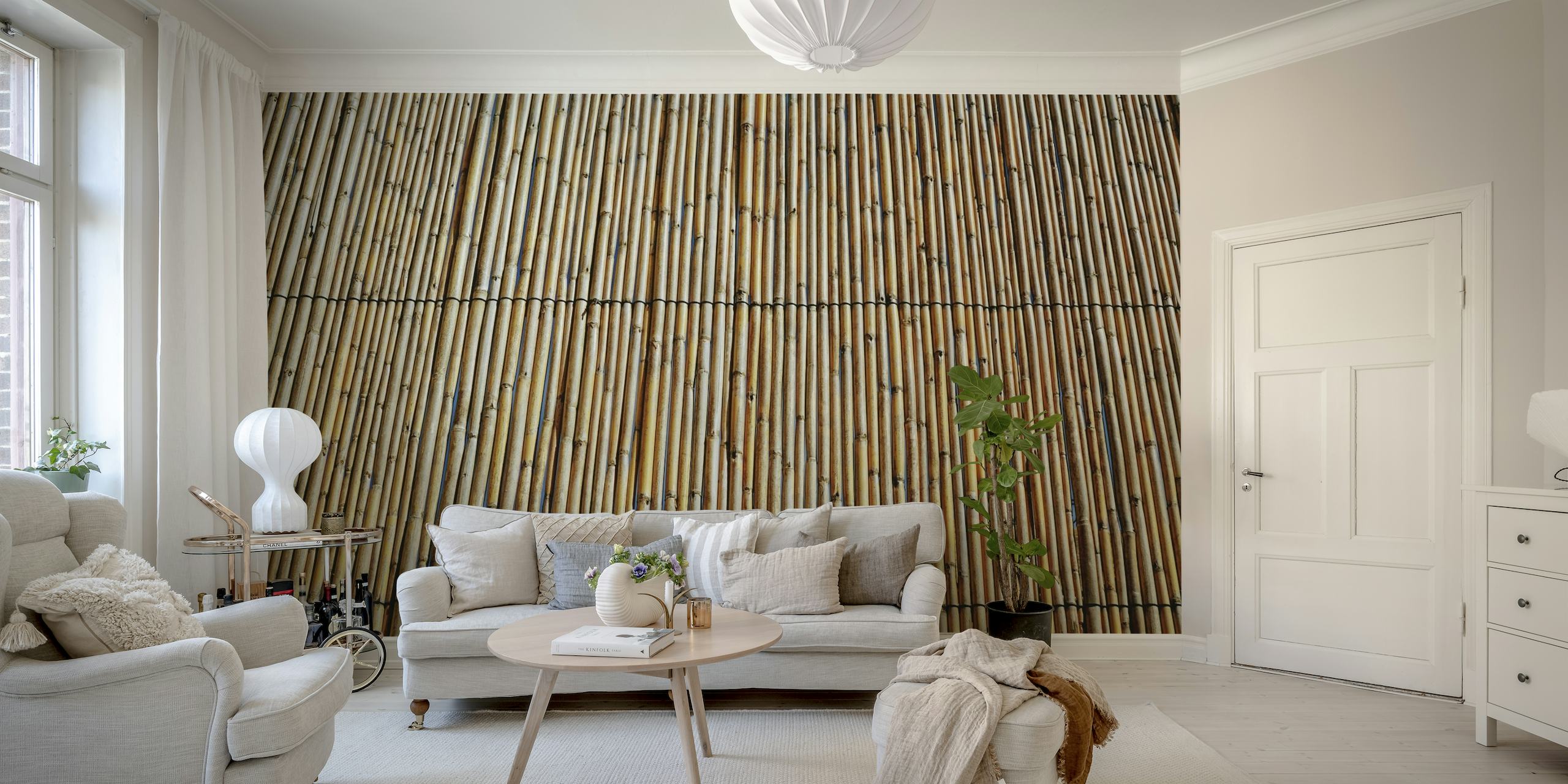 Wooden Bamboo Wall papel de parede