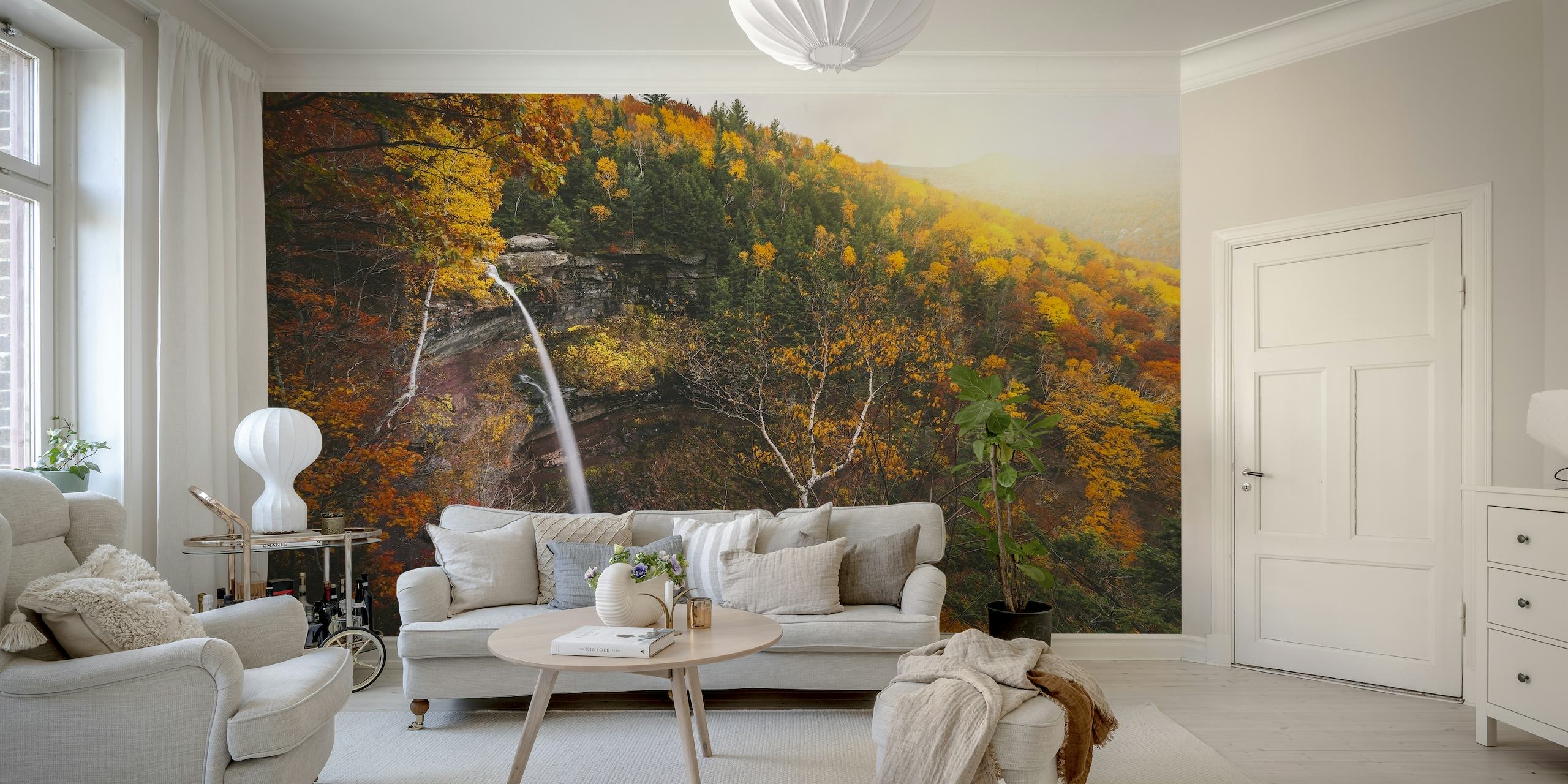 New York Autumn Waterfall wallpaper