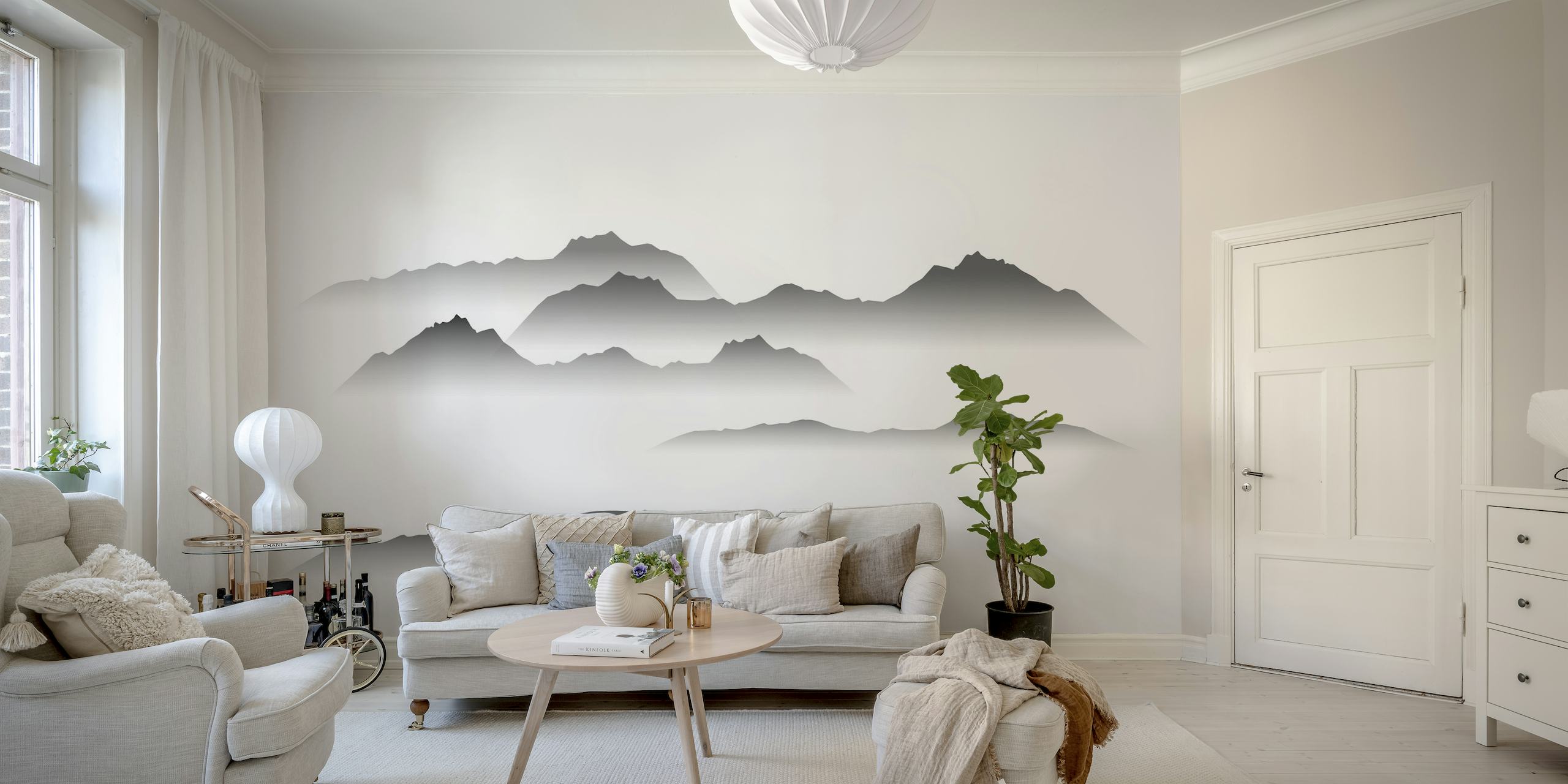 Minimal Morning Mist Mountains wallpaper