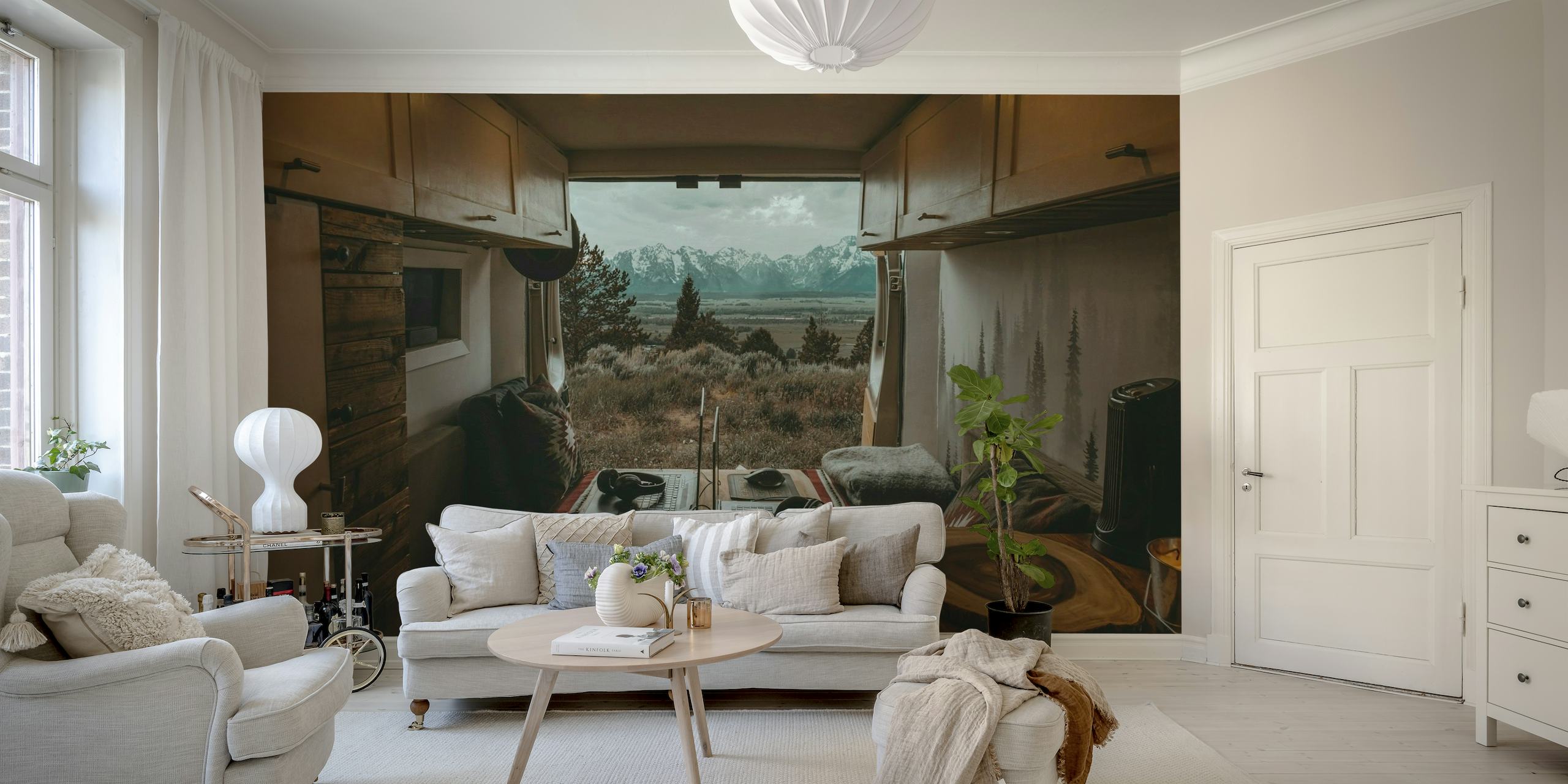 Scenic Vanlife Camper Van Mountain Views wallpaper - Grand Teton Theme
