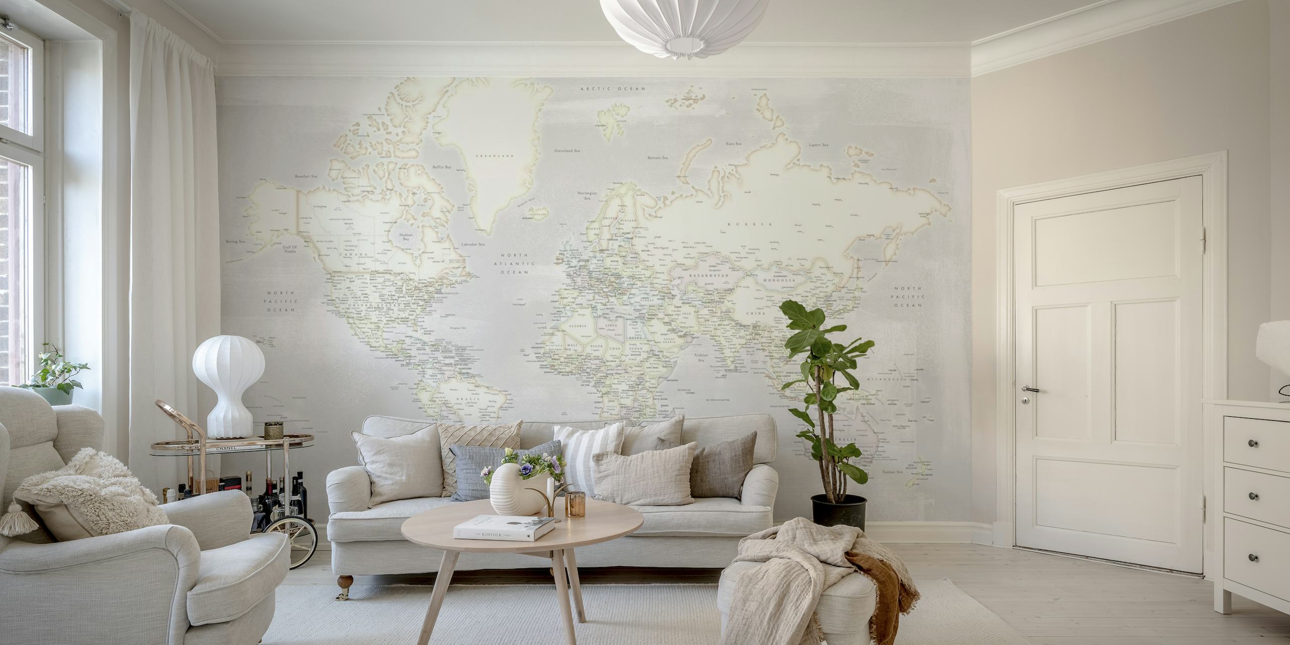 Detailed world map Maeli P papel pintado