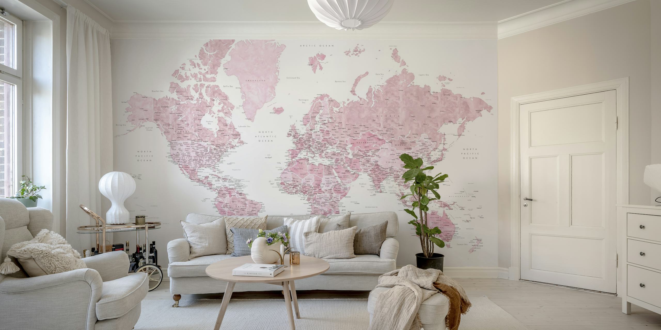 Detailed world map Melit behang