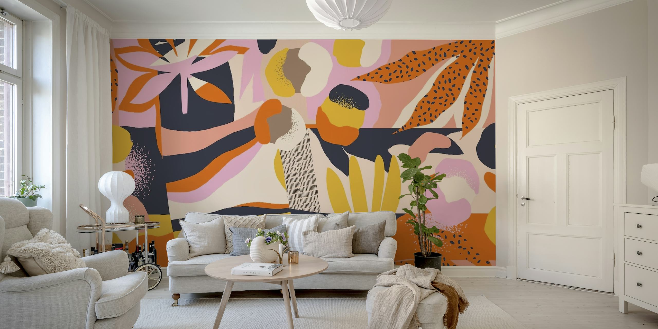 Modern jungle wallpaper