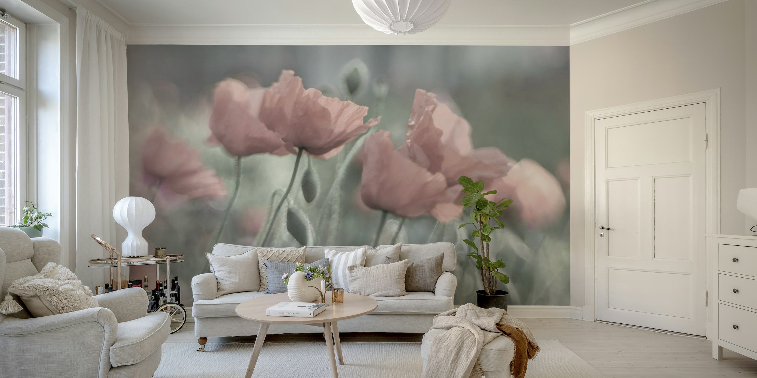 Soft poppies behang