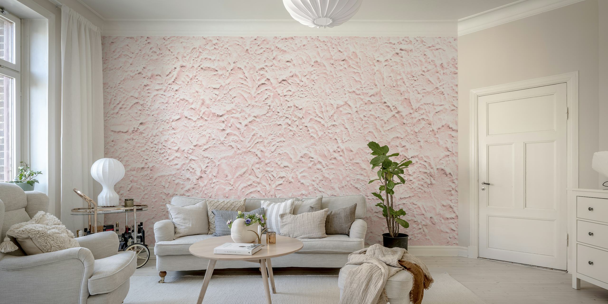 High-quality Blush Pink Cement Wallpaper for a luxurious home makeover