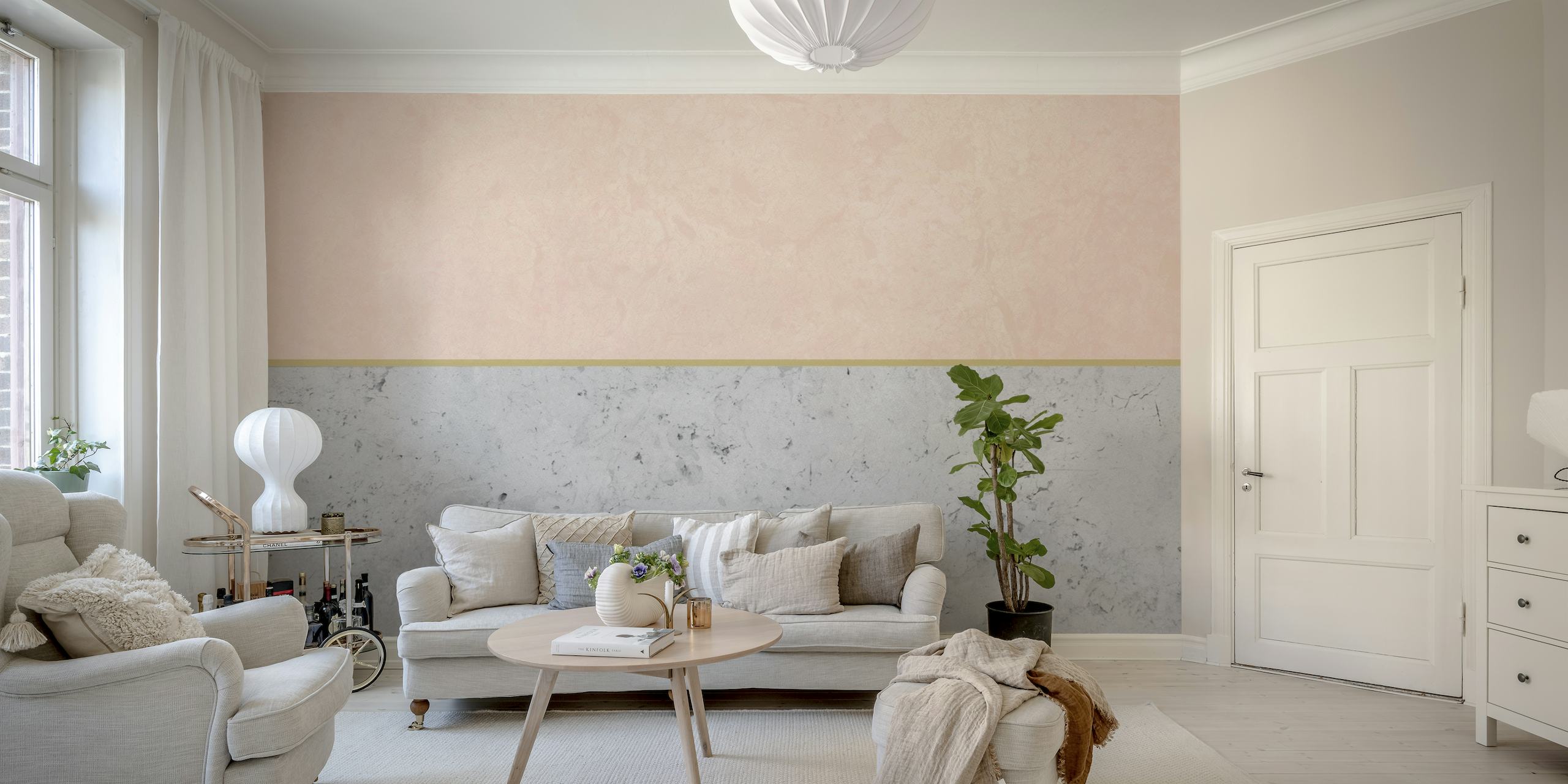 Soft Peach Gray Concrete 1 behang