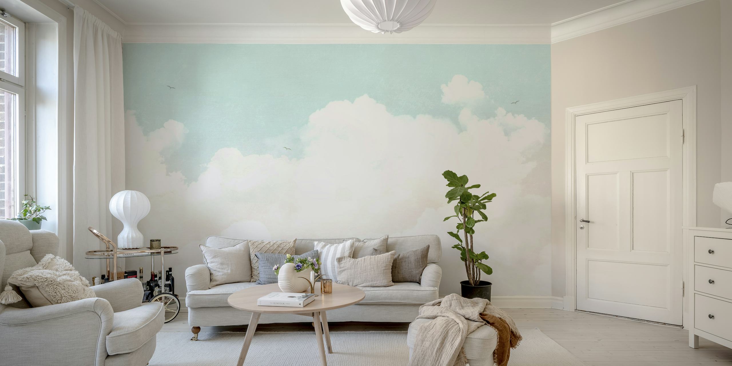 Abstract pastel clouds papel de parede
