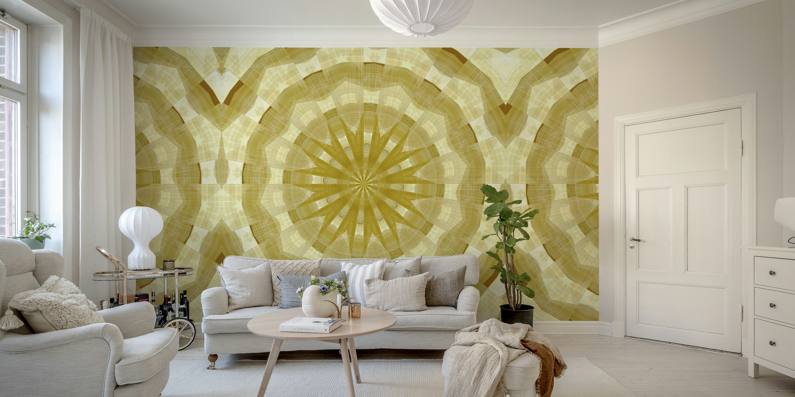 Yellow Midcentury Textile wallpaper