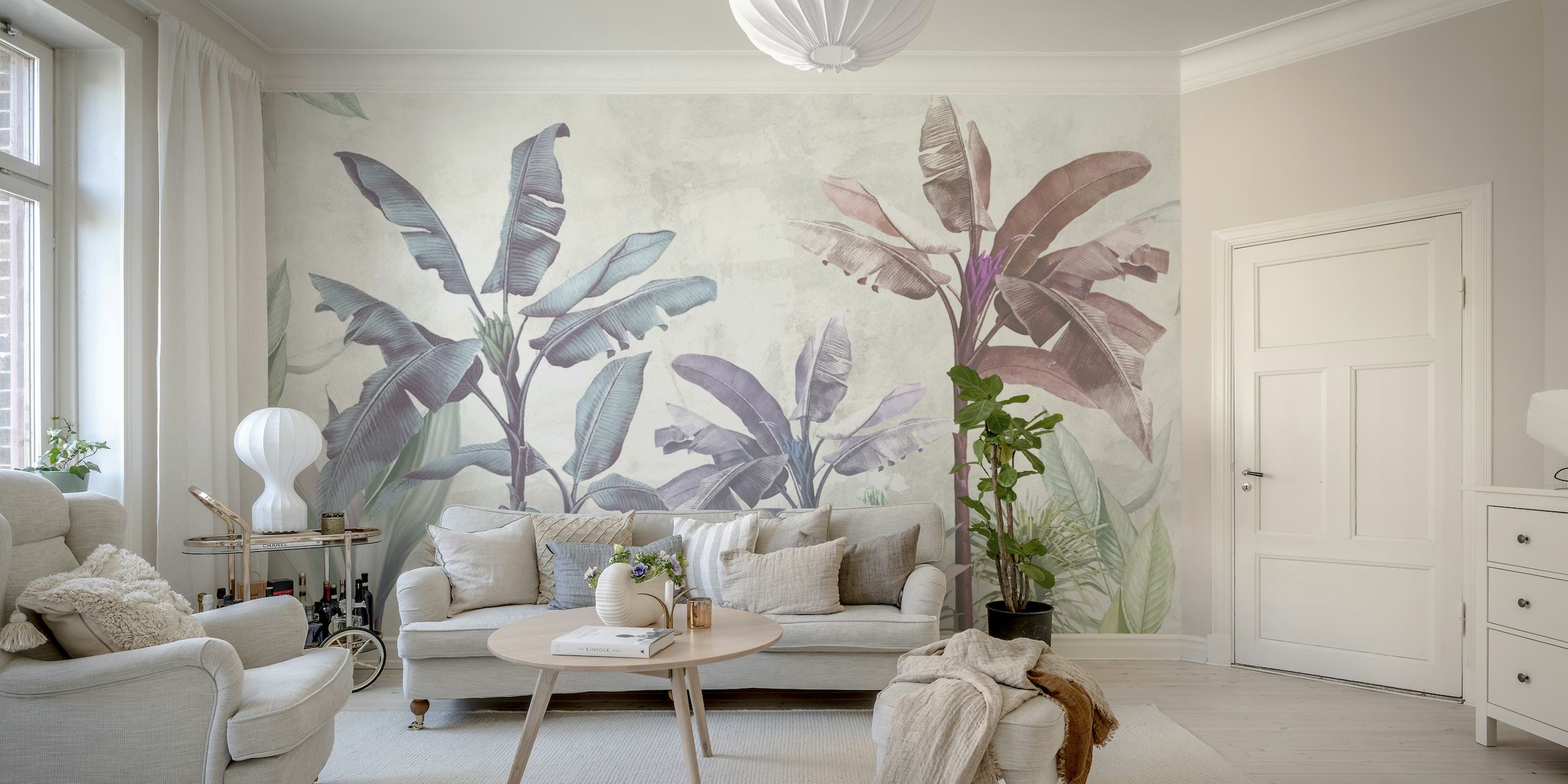 Soft botanical art papel de parede