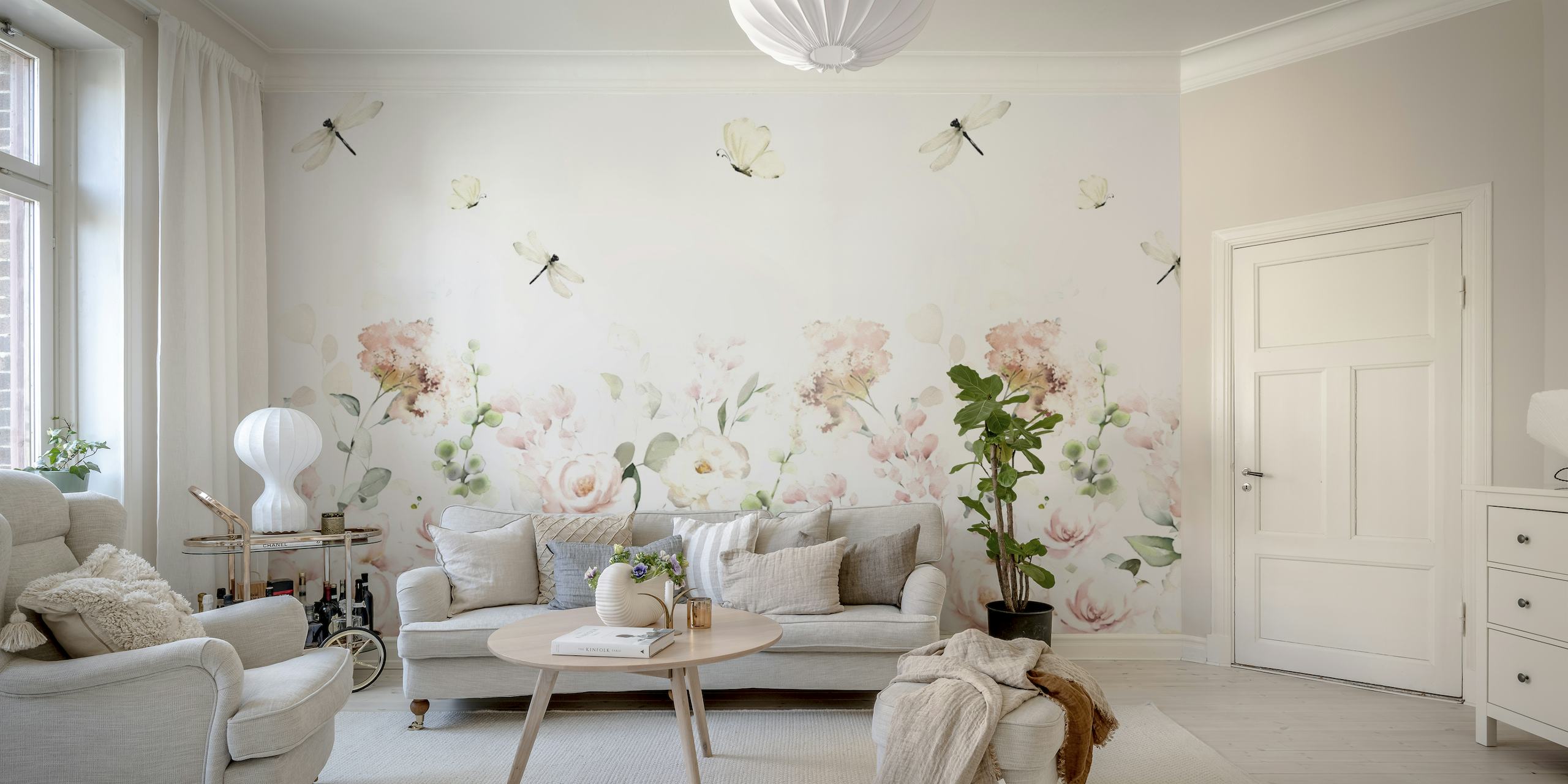 Pastel Peonies Spring Garden wallpaper