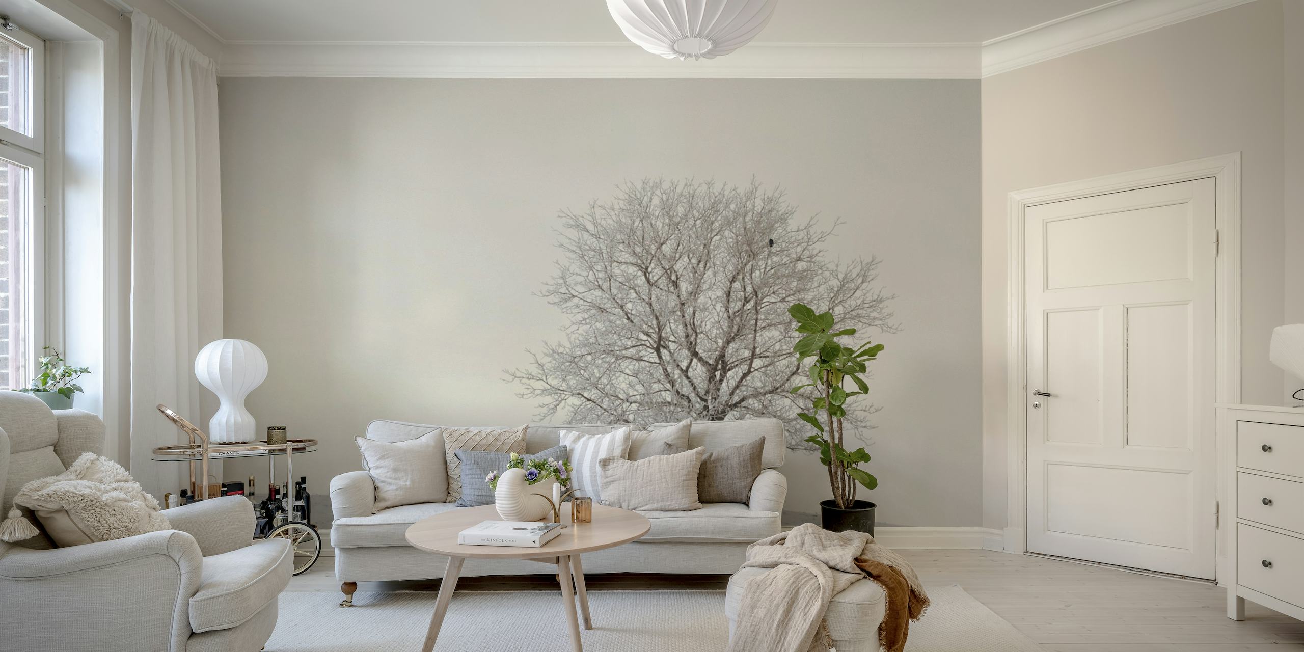 Winter Tree Beige wallpaper