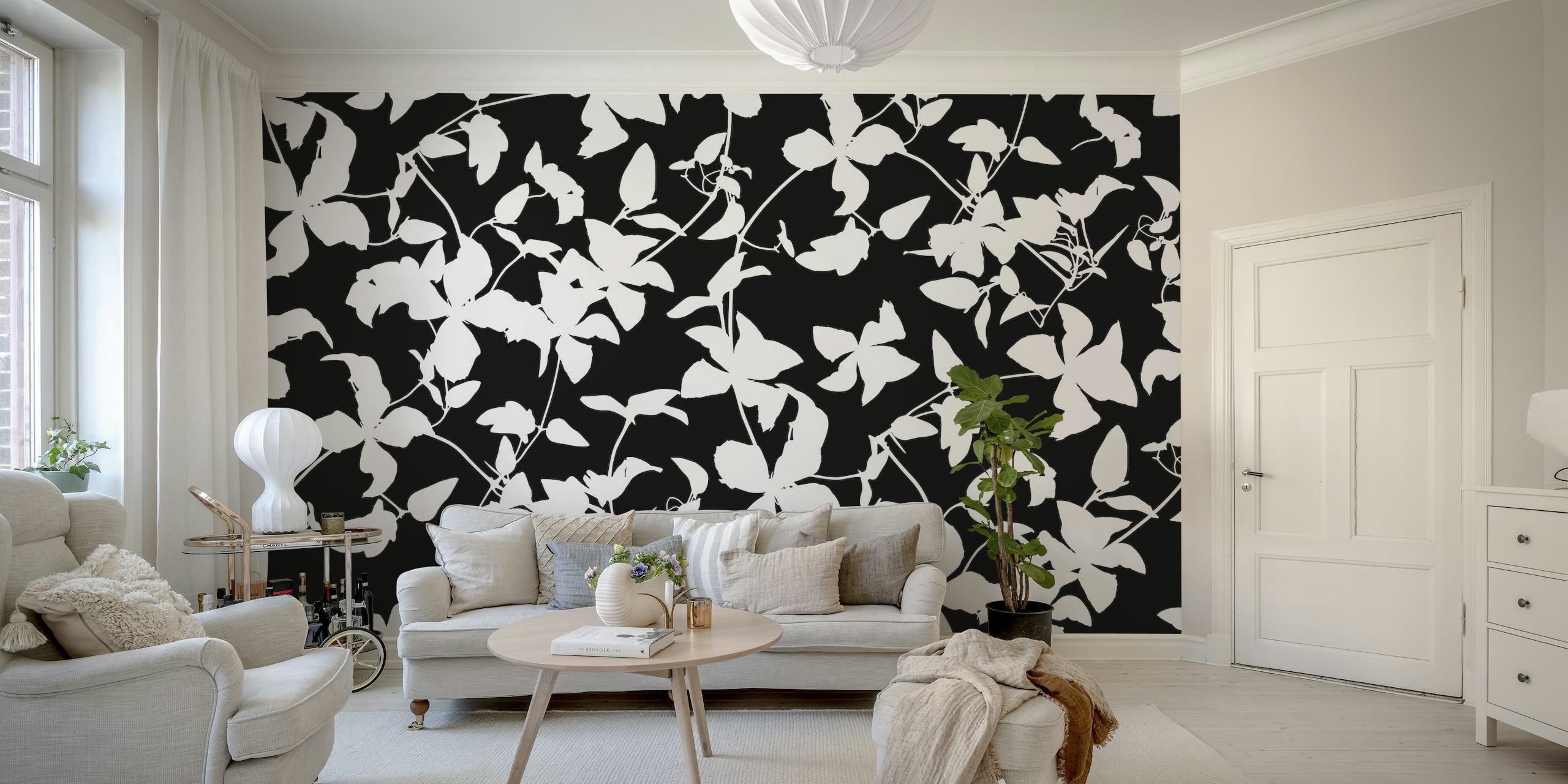 Clematis Flower Silhouette wallpaper
