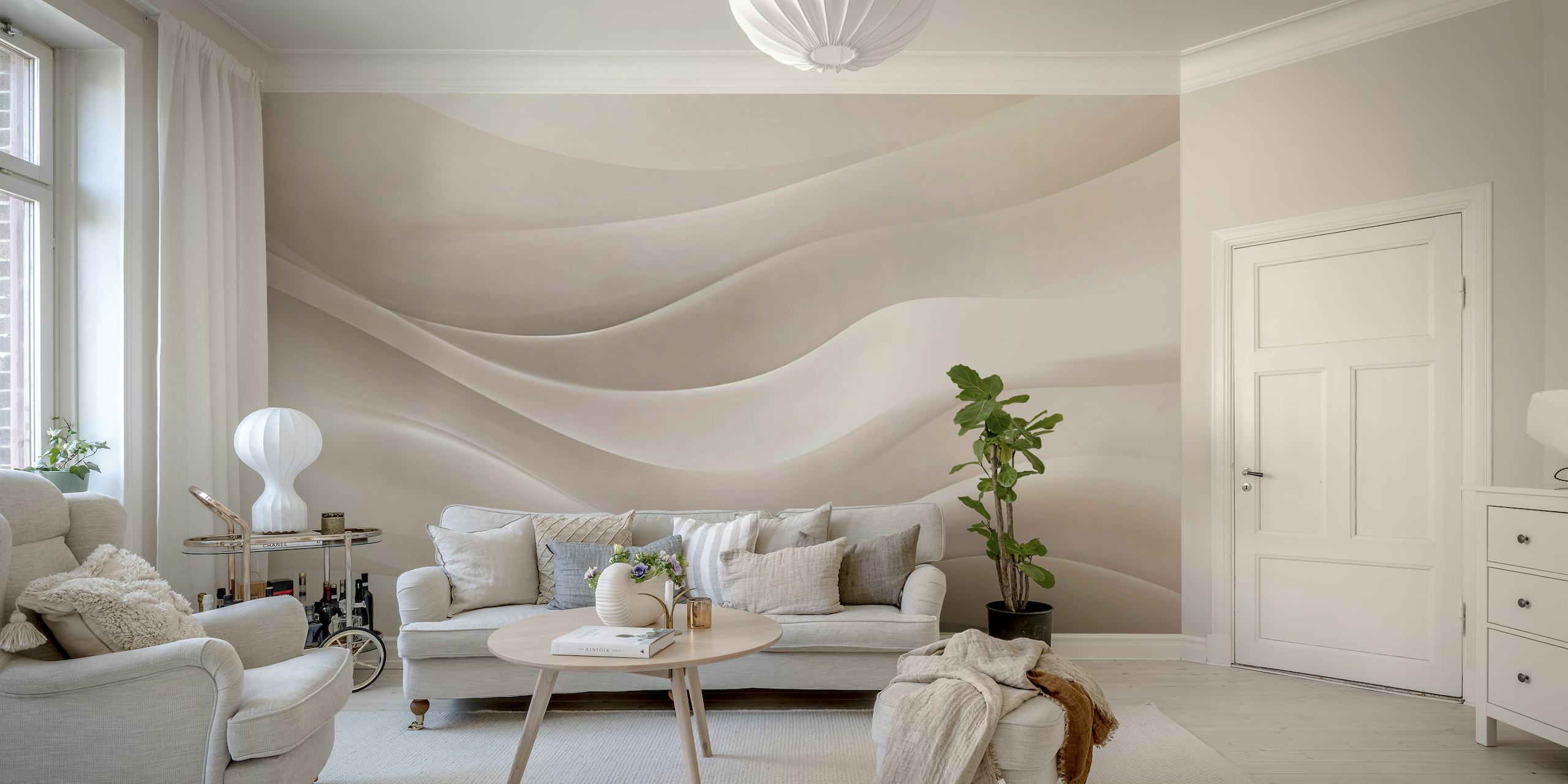 Soothing Calm Dune Waves Beige wallpaper