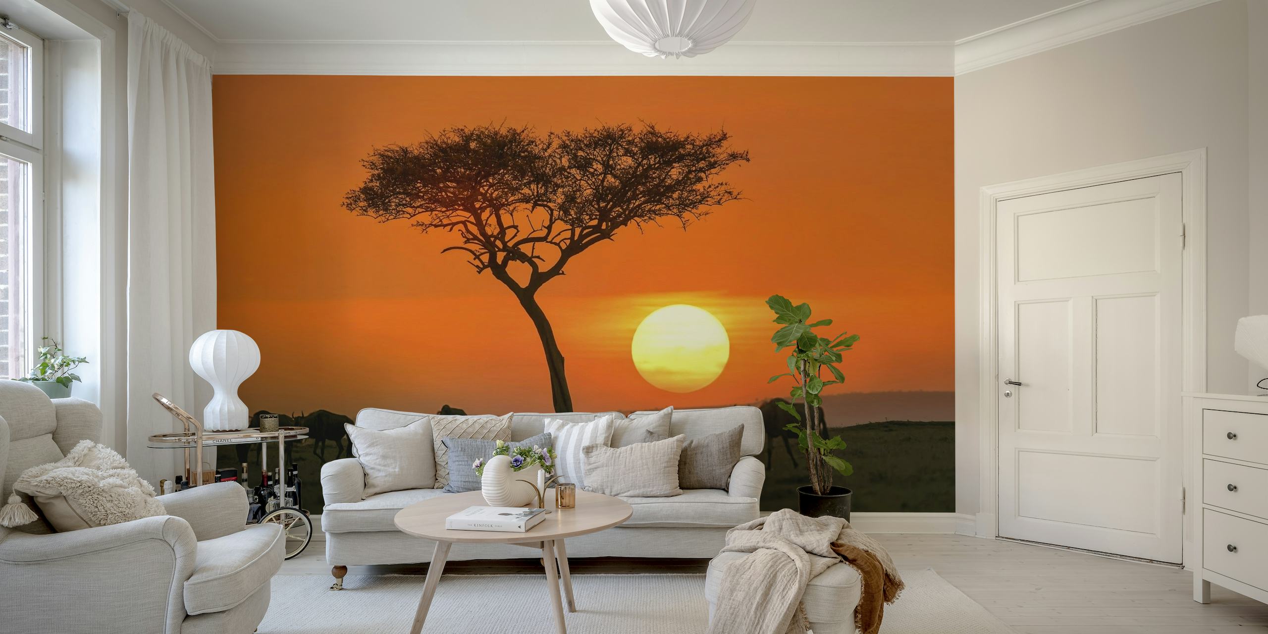 Safari sunset papel de parede