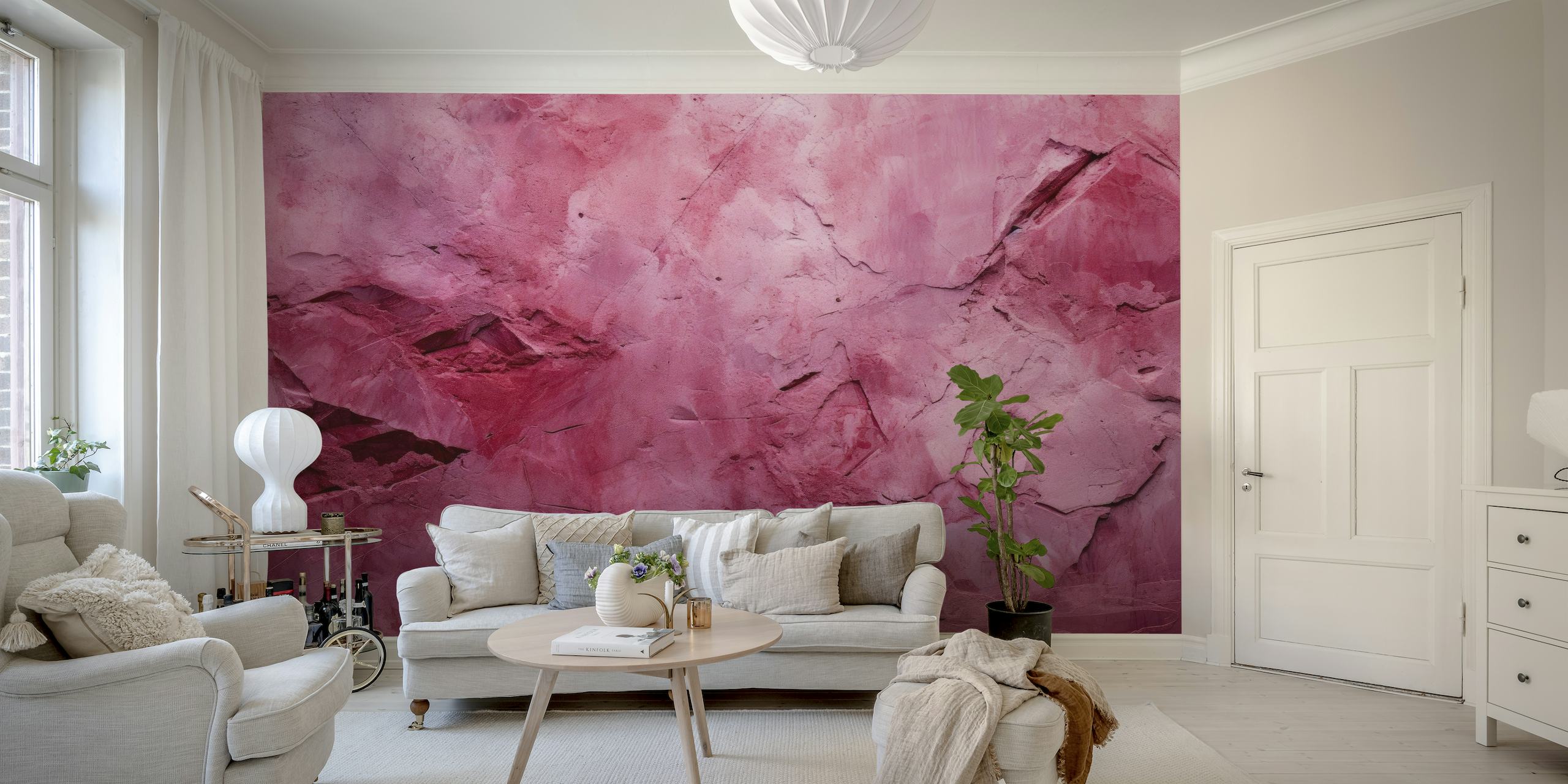 Pink Textured Wall Finish tapet