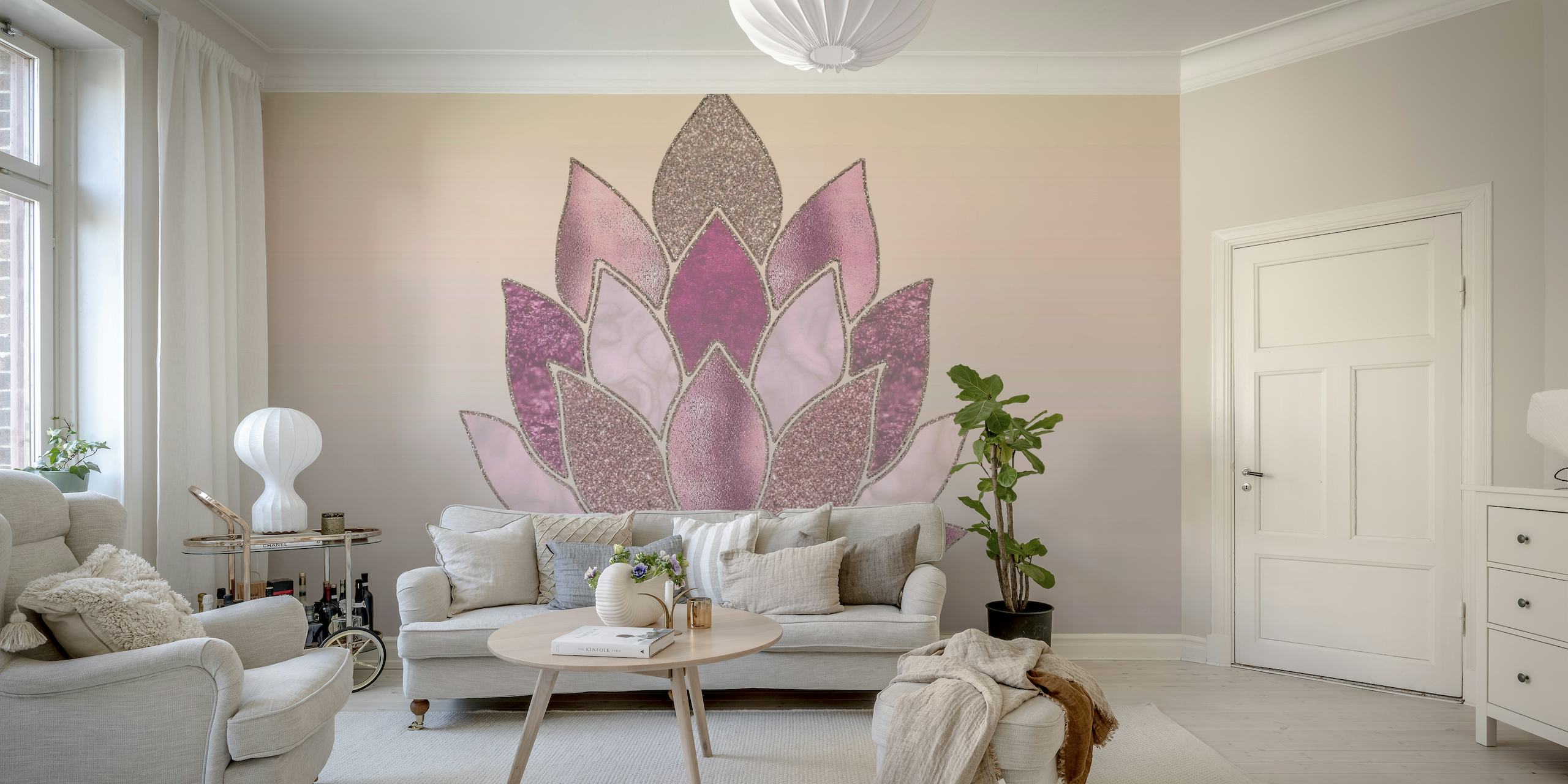 Shimmering Abstract Lotus papel pintado